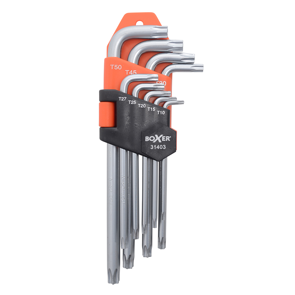 Nøkkelsett Torx Boxer 9-deler CrV-Stål