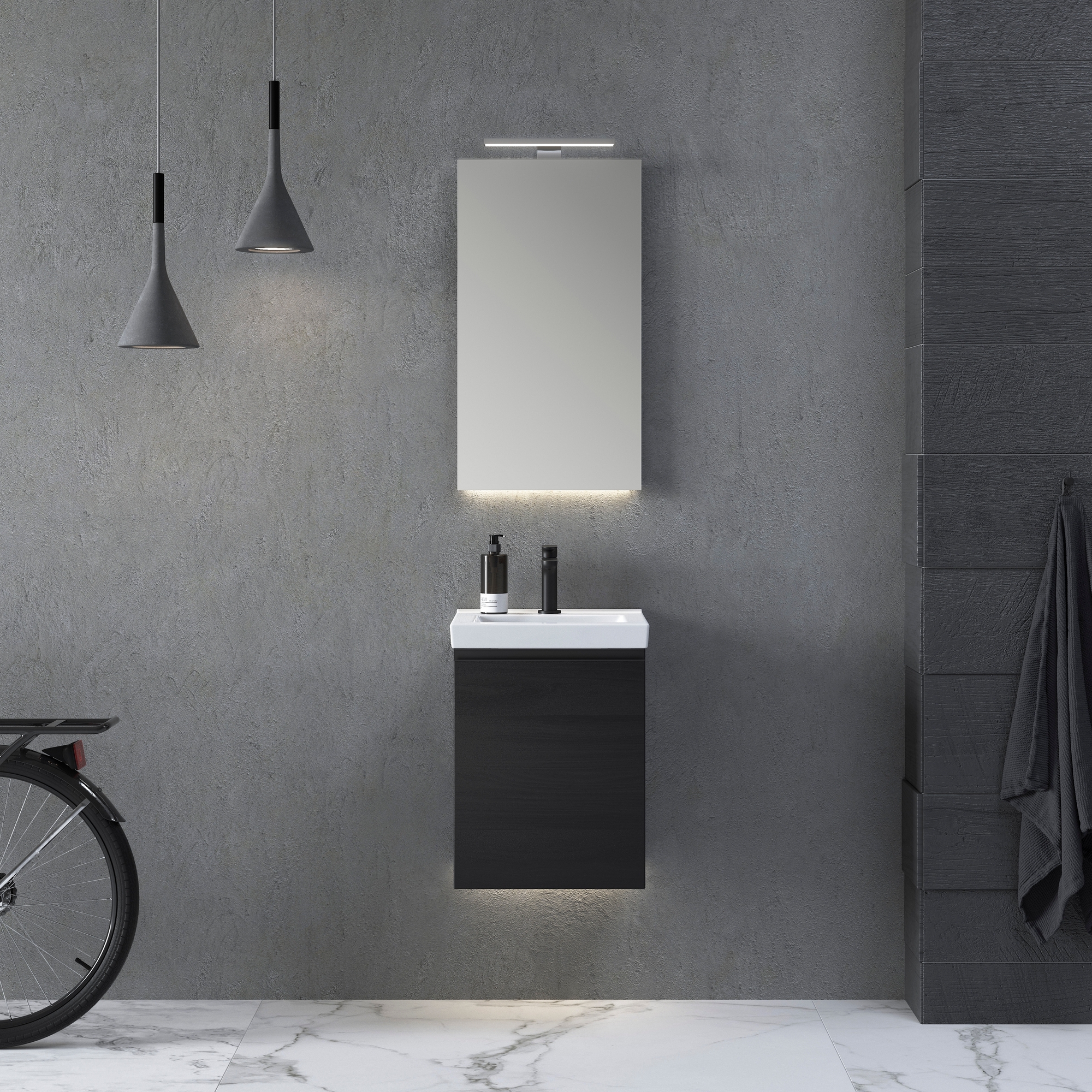 Tvättställsskåp INR Viskan Grip 400 med 1 Lucka