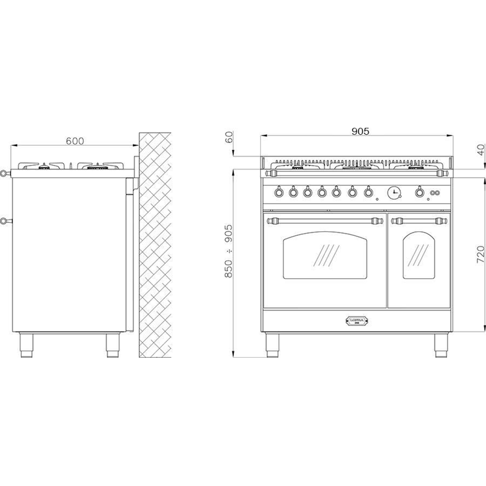 Komfyr Lofra Dolce Vita 90 cm 2 Ovner Induksjon