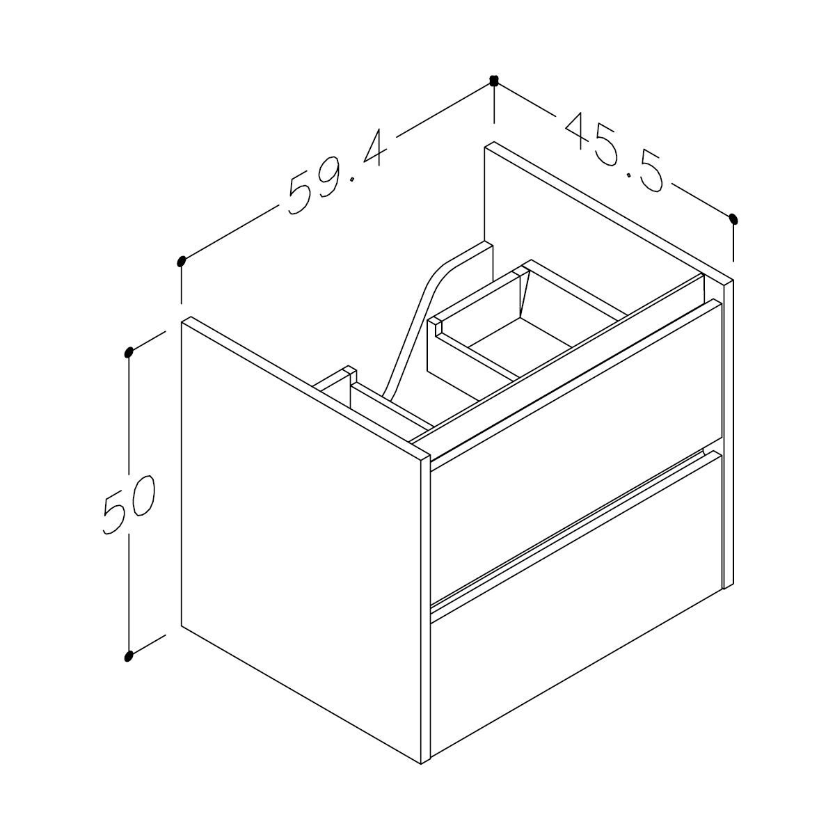Servantskap Korsbakken Eris 2 Skuffer
