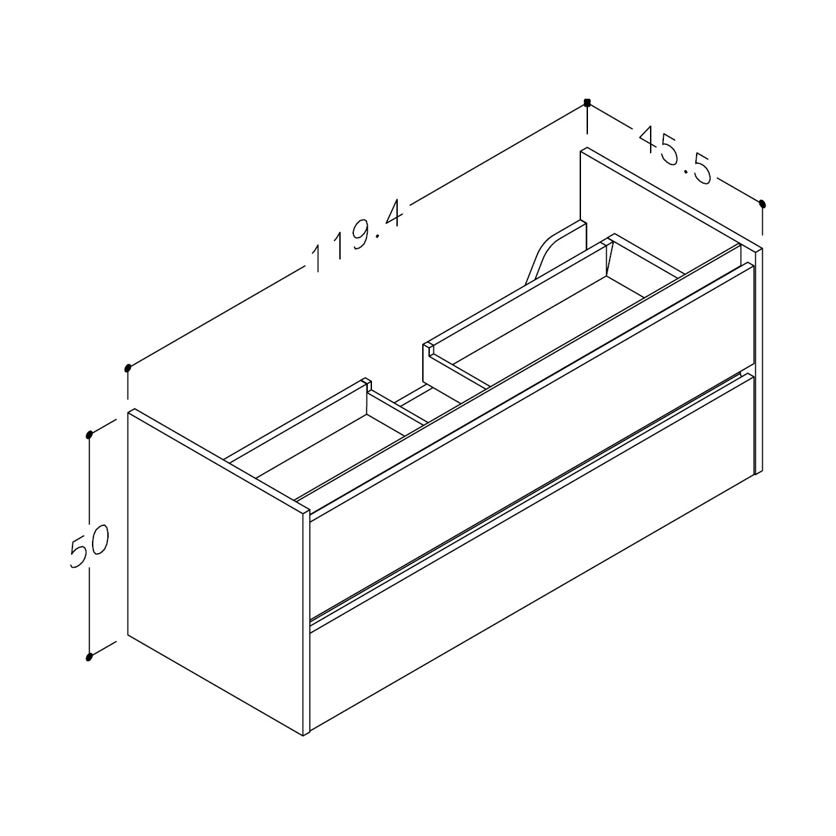 Servantskap Korsbakken Eris 2 Skuffer