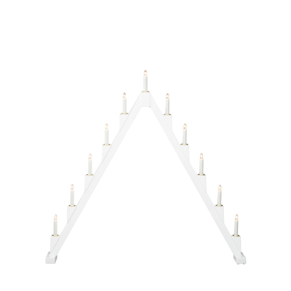 Adventstake Gnosjö Konstsmide 11 Lys Sammenleggbar Hvit