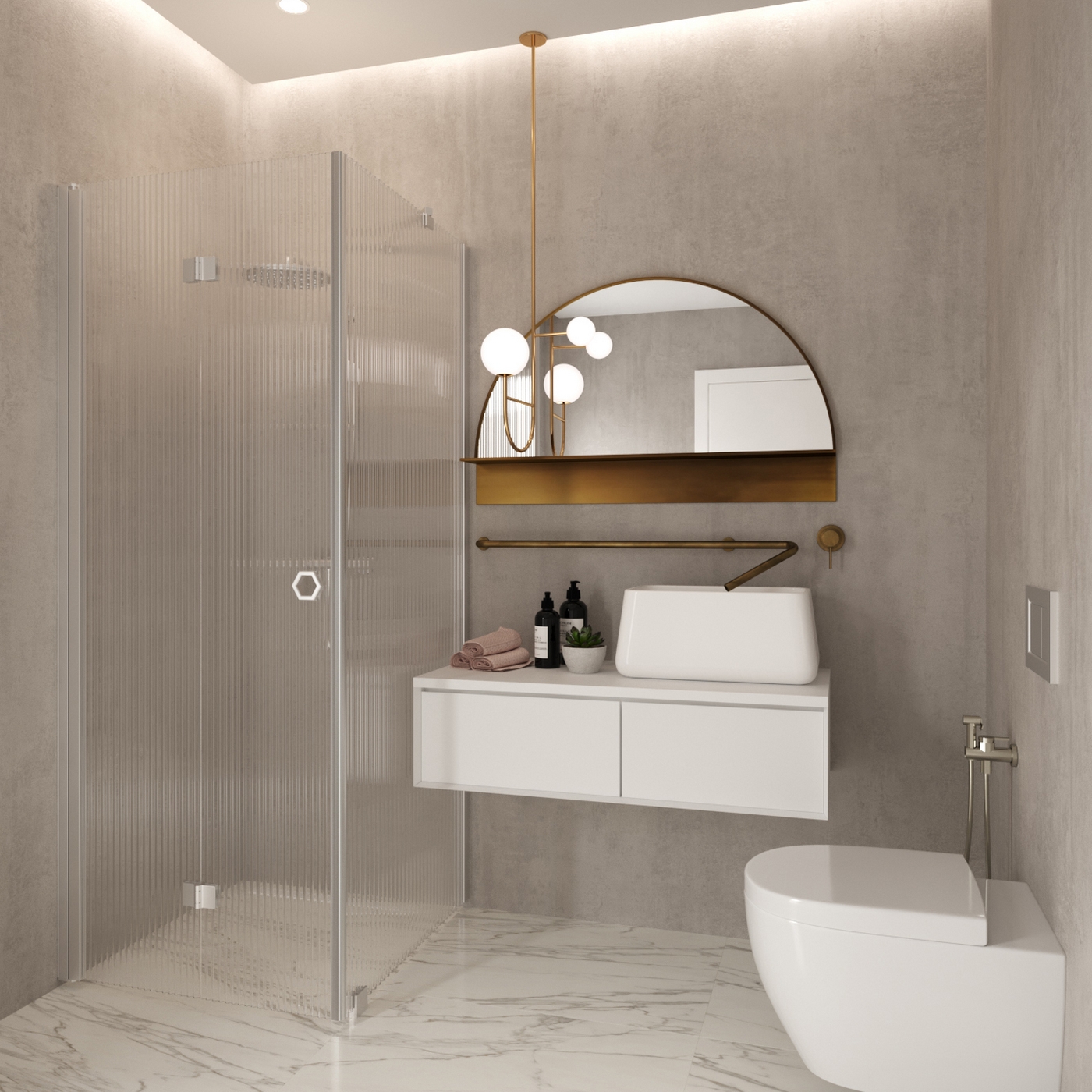 Duschhörn Hietakari Forma 369 Fast Vägg och Vikbar Dörr 702 Fast Vägg (A) x 807 Vikbar Dörr (B) mm, Reeded, Gråa Profiler - Installation/montering finns att köpa till