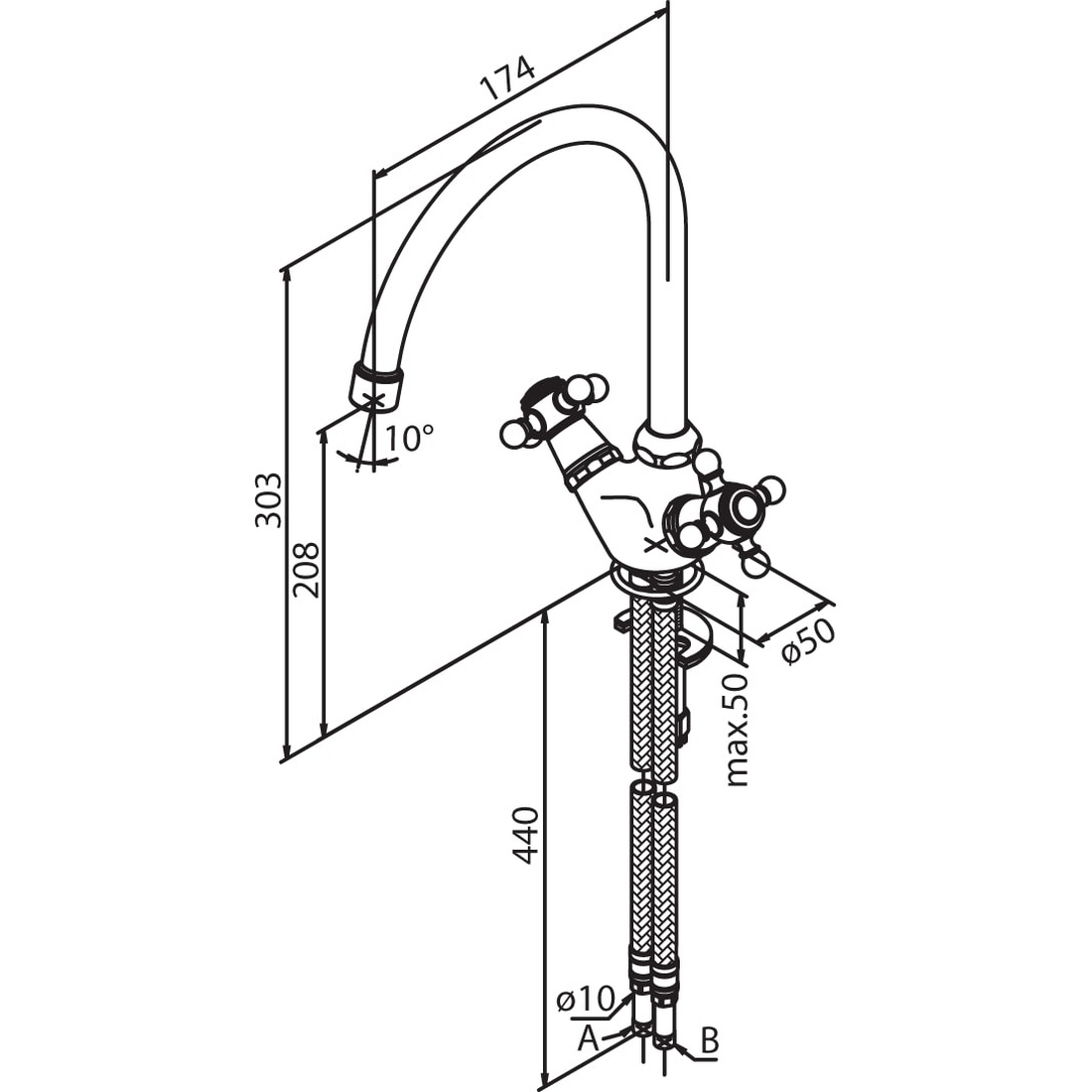 Kjøkkenbatteri Damixa Tradition  To-Grep
