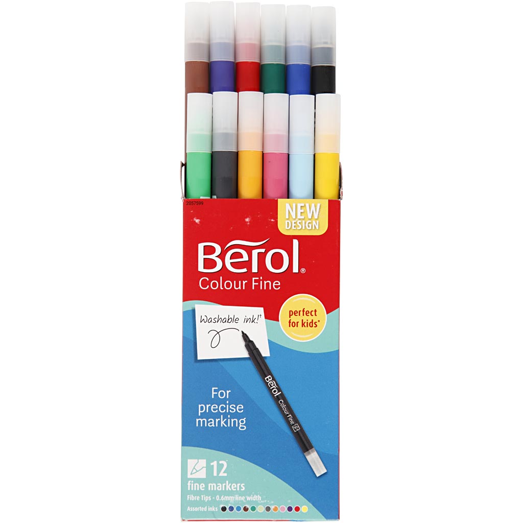 Tusj Creativ Company Berol Colourfine Ass Farger Strek 0,3-0,7 mm