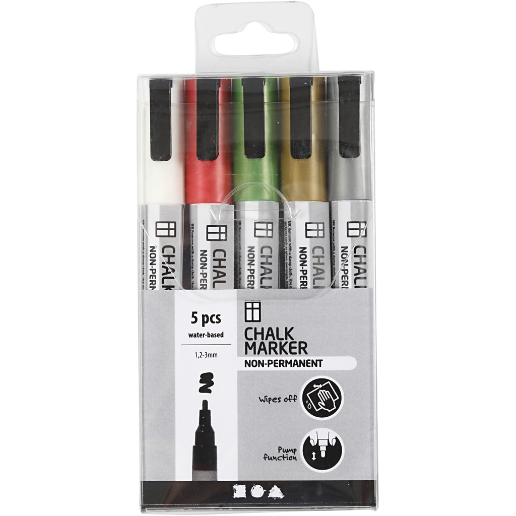 Kritt Tusj Creativ Company Chalk Markers Strek 1,2-3 mm 5 stk/1 Pk