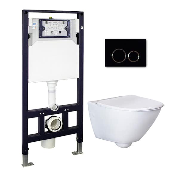 toalettstol bathlife spola vägghängd inkl fixtur