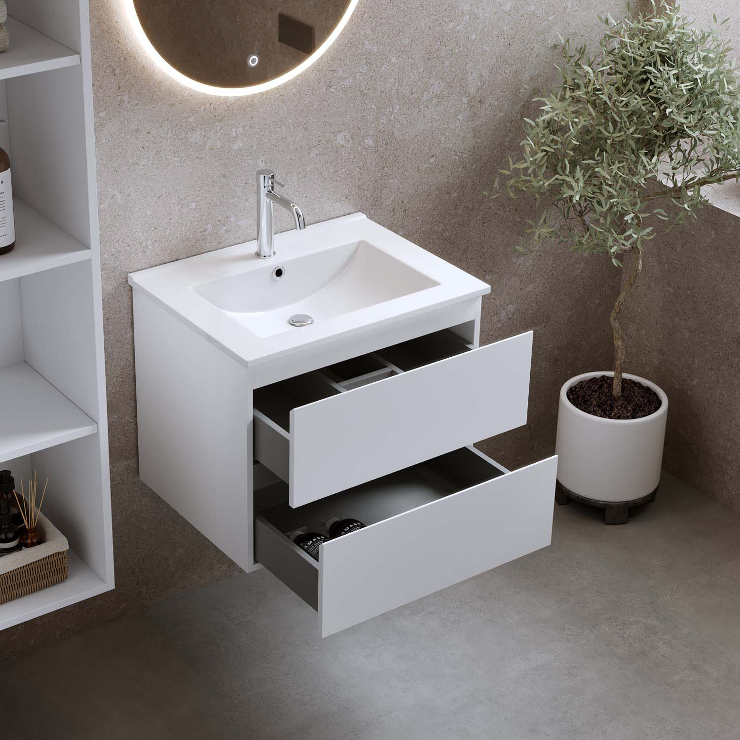 Tvättställsskåp Bathlife Eufori med Tvättställ