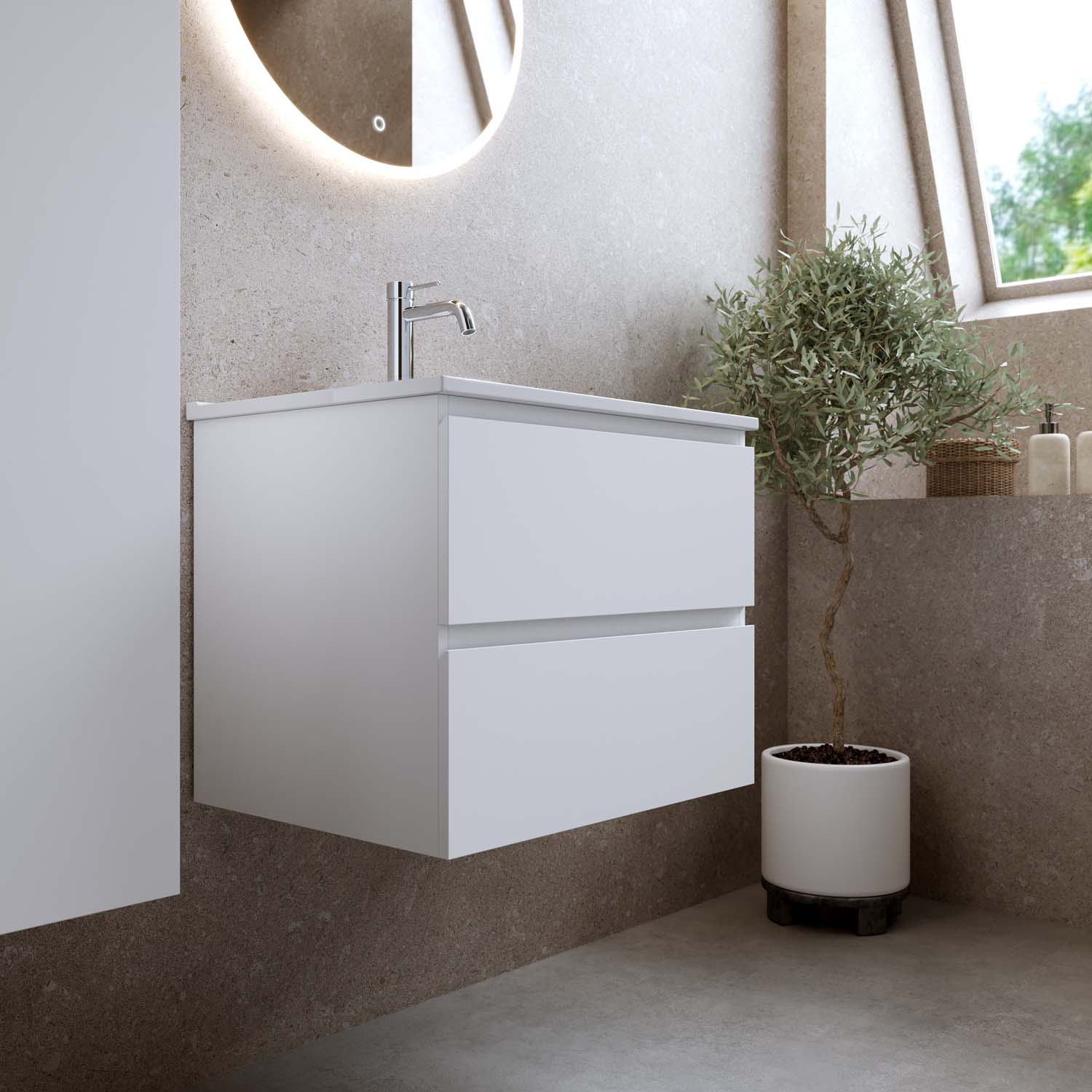 Tvättställsskåp Bathlife Eufori med Tvättställ