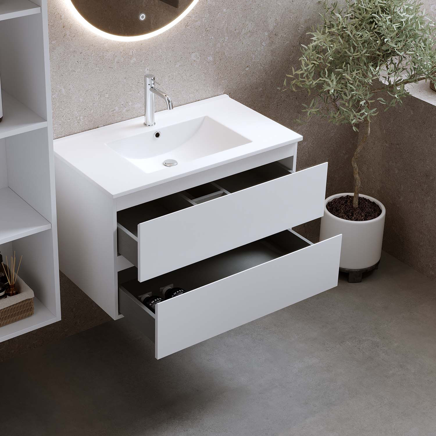 Tvättställsskåp Bathlife Eufori med Tvättställ