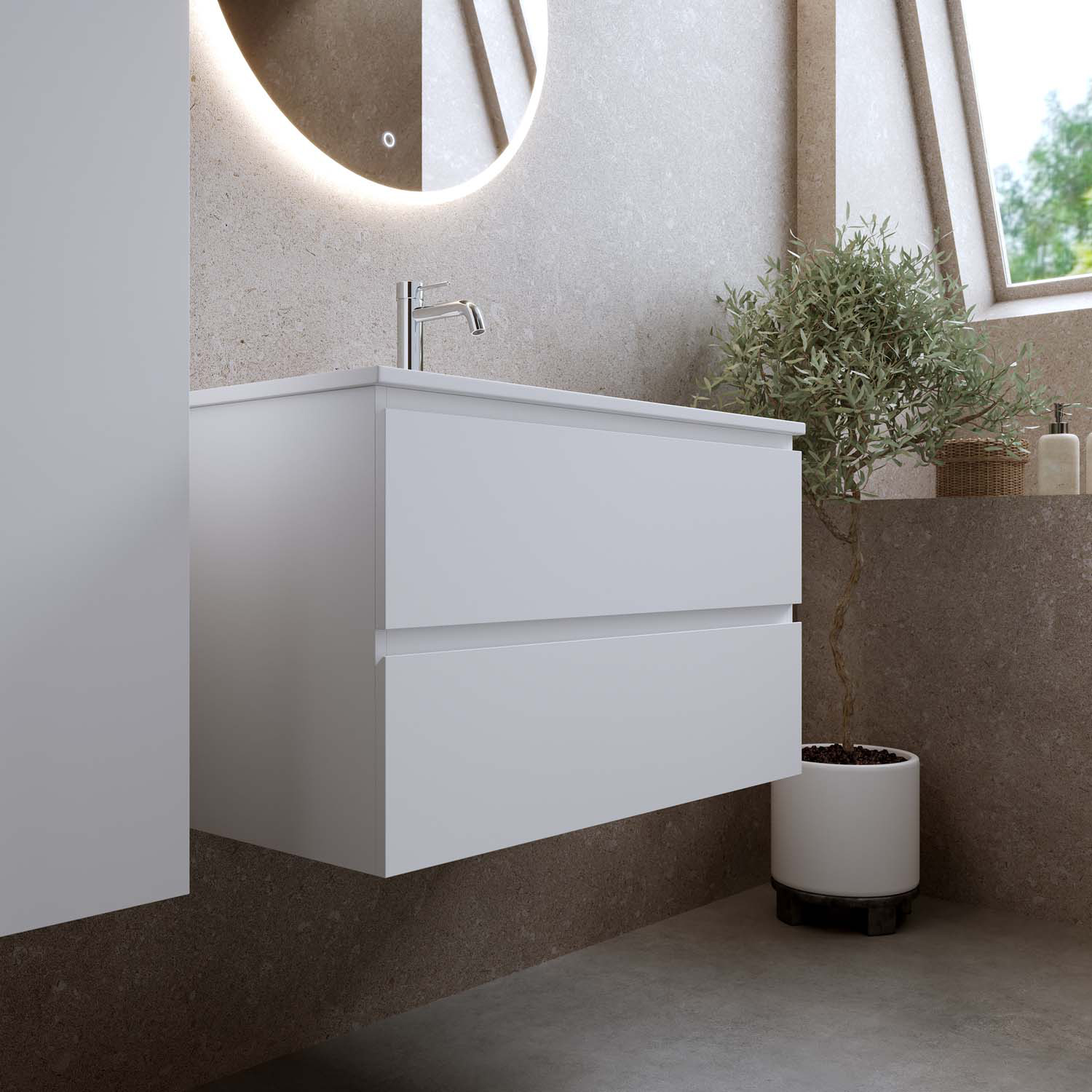 Tvättställsskåp Bathlife Eufori med Tvättställ