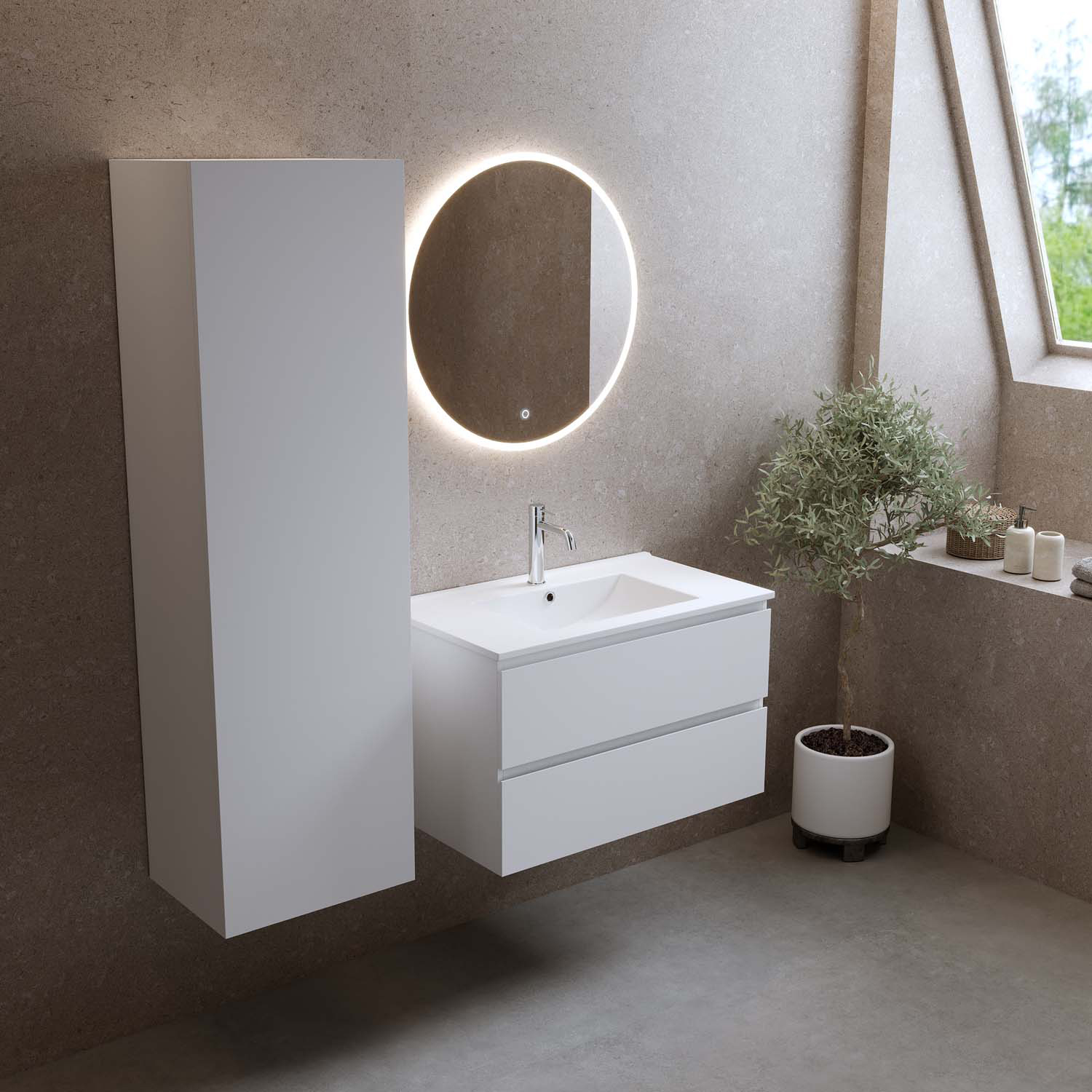 Tvättställsskåp Bathlife Eufori med Tvättställ