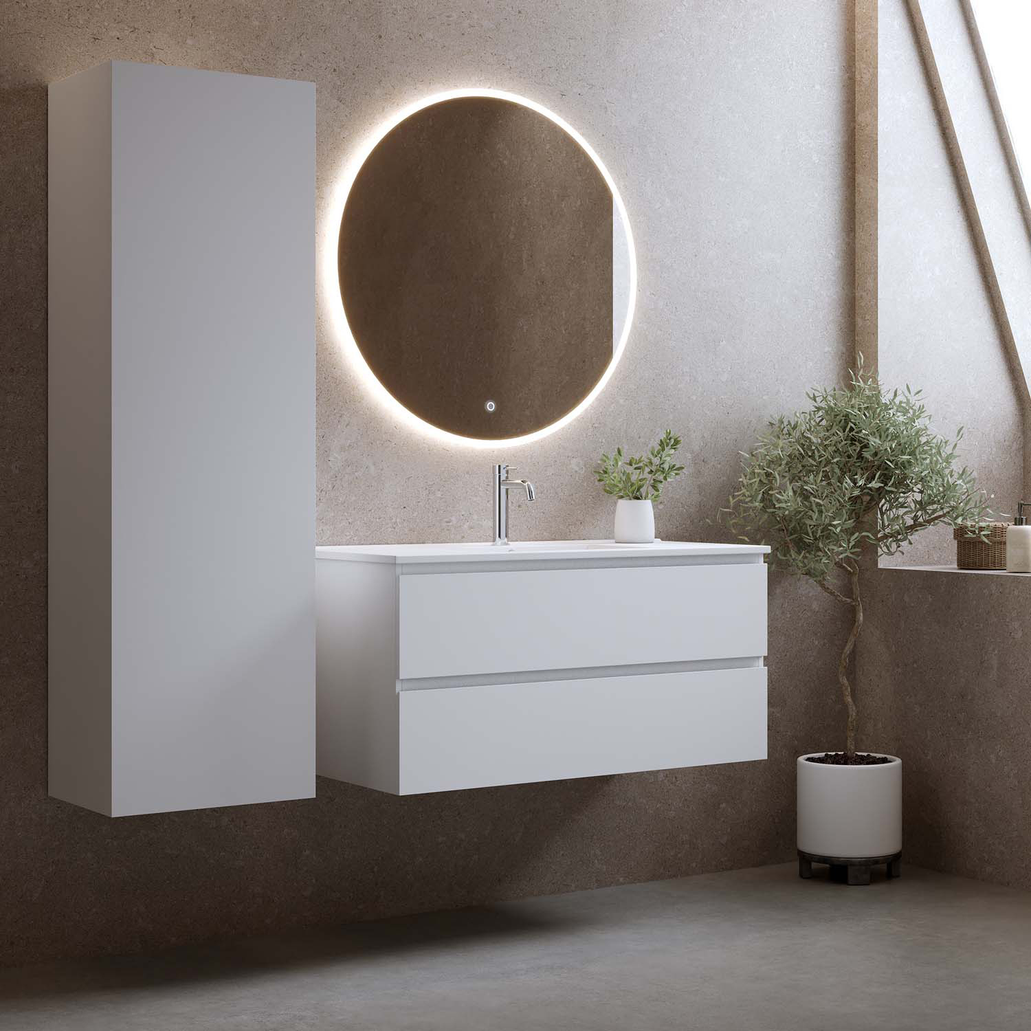 Tvättställsskåp Bathlife Eufori med Tvättställ