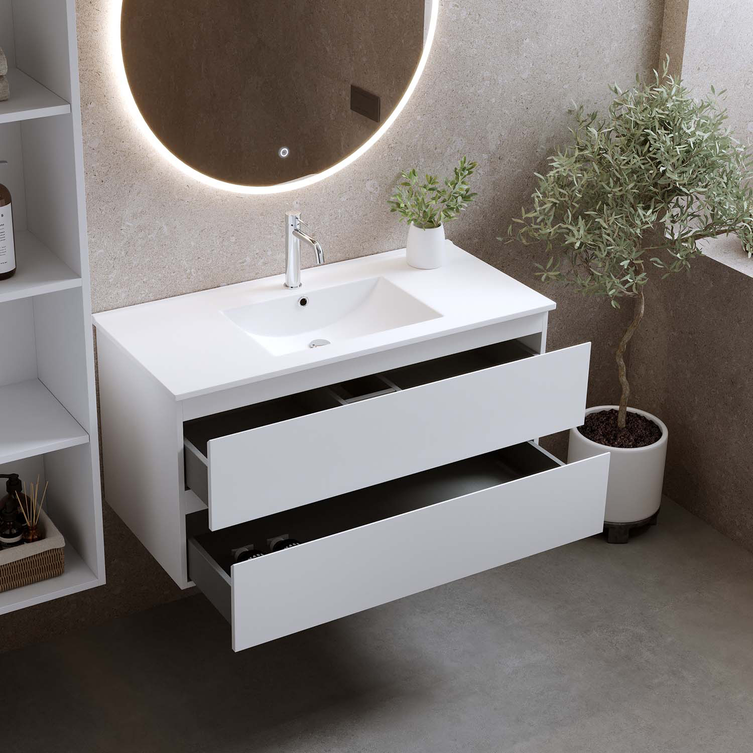 Tvättställsskåp Bathlife Eufori med Tvättställ