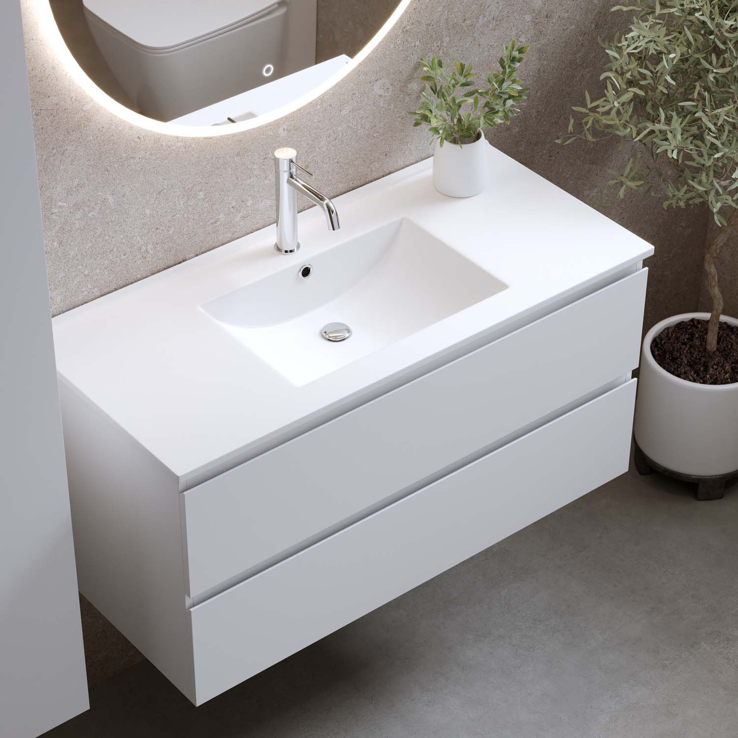 Tvättställsskåp Bathlife Eufori med Tvättställ