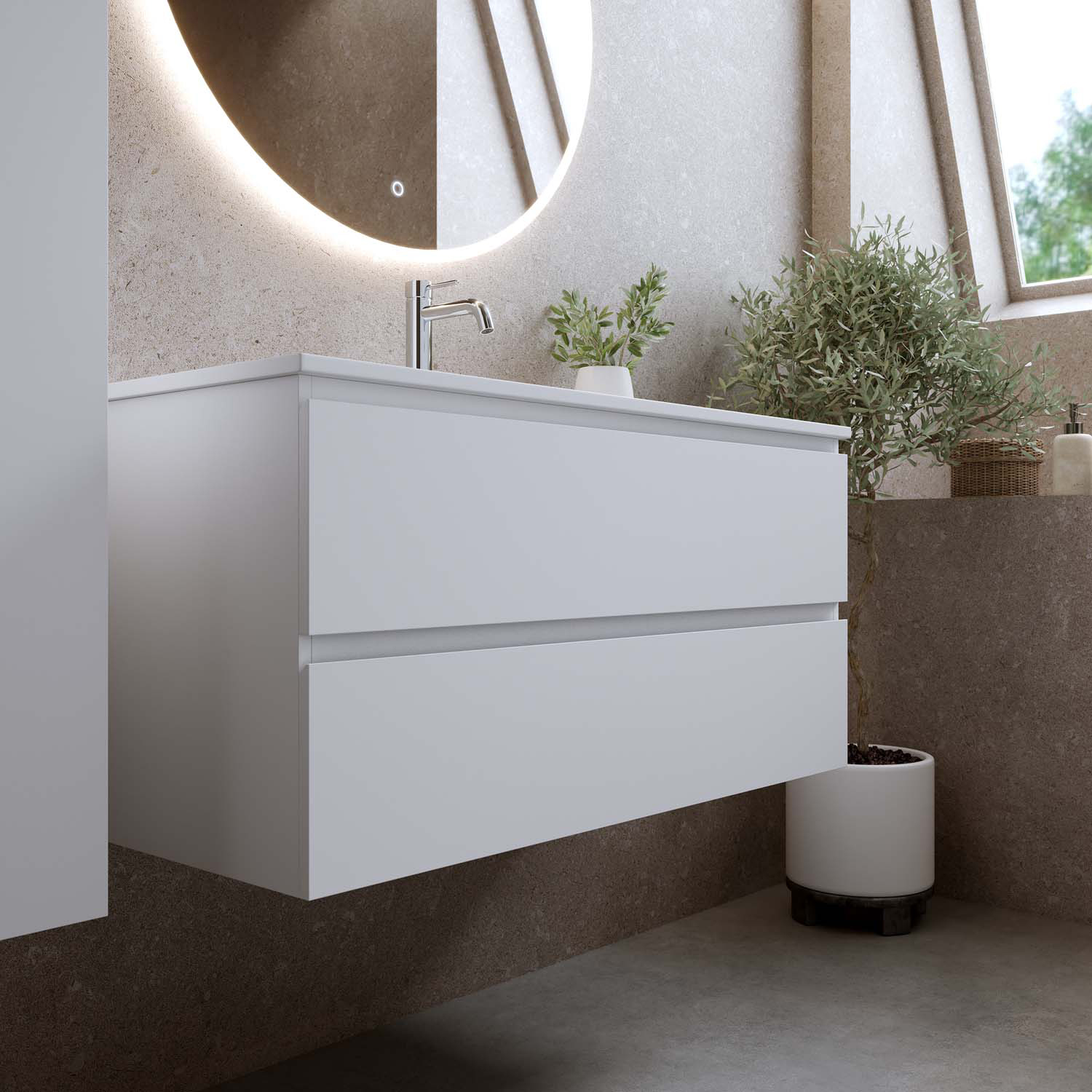 Tvättställsskåp Bathlife Eufori med Tvättställ