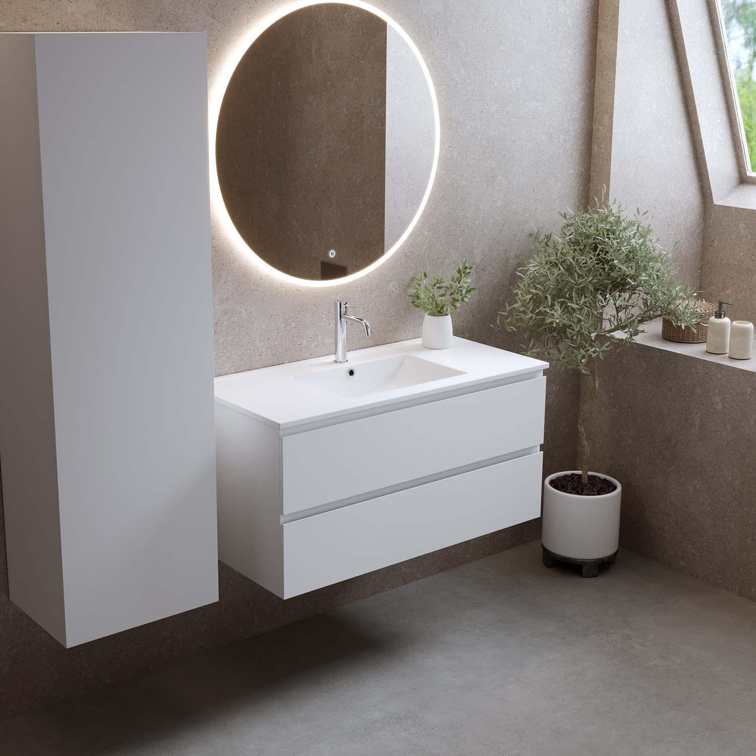 Tvättställsskåp Bathlife Eufori med Tvättställ