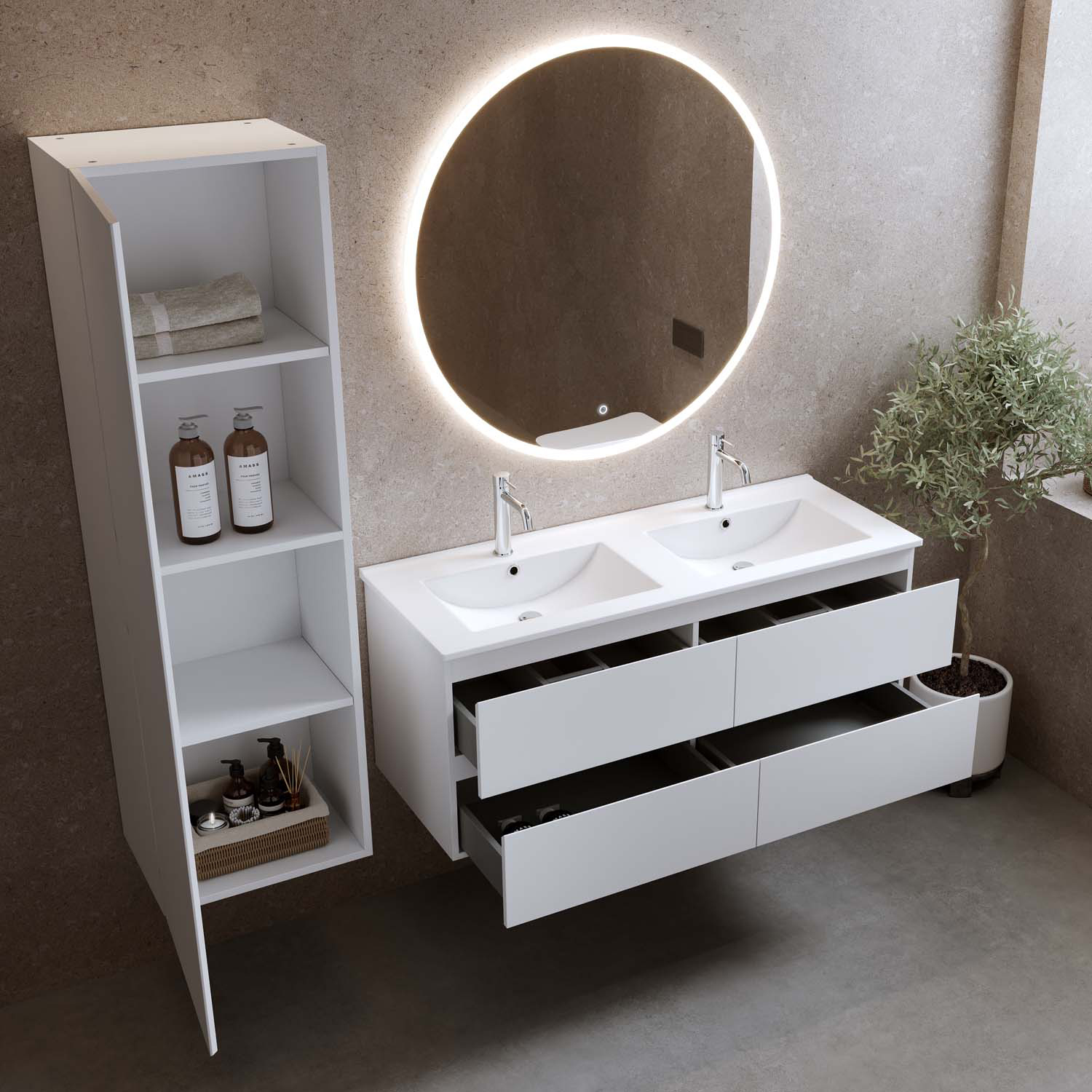 Tvättställsskåp Bathlife Eufori med Tvättställ