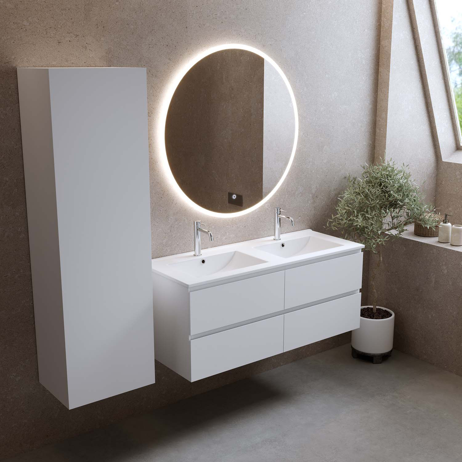 Tvättställsskåp Bathlife Eufori med Tvättställ