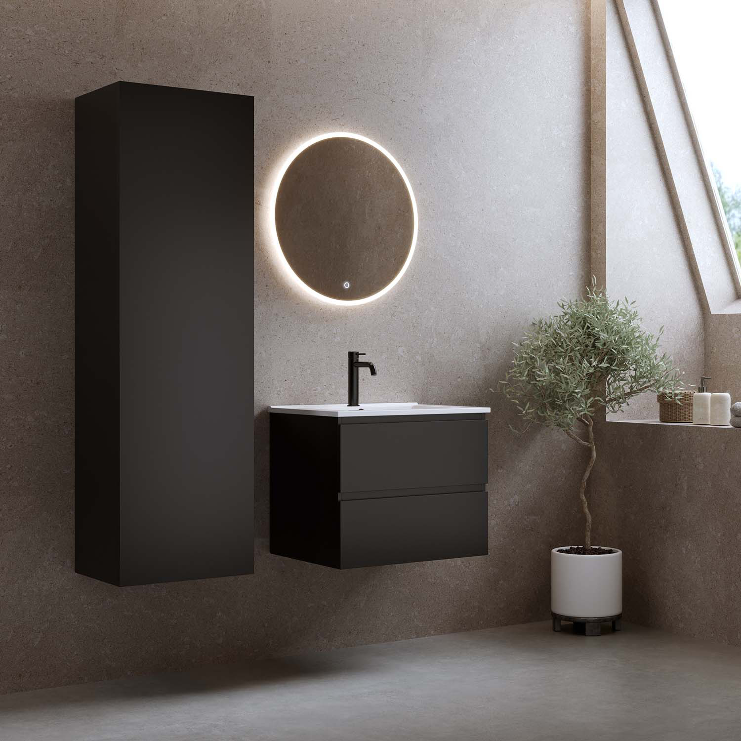 Tvättställsskåp Bathlife Eufori med Tvättställ