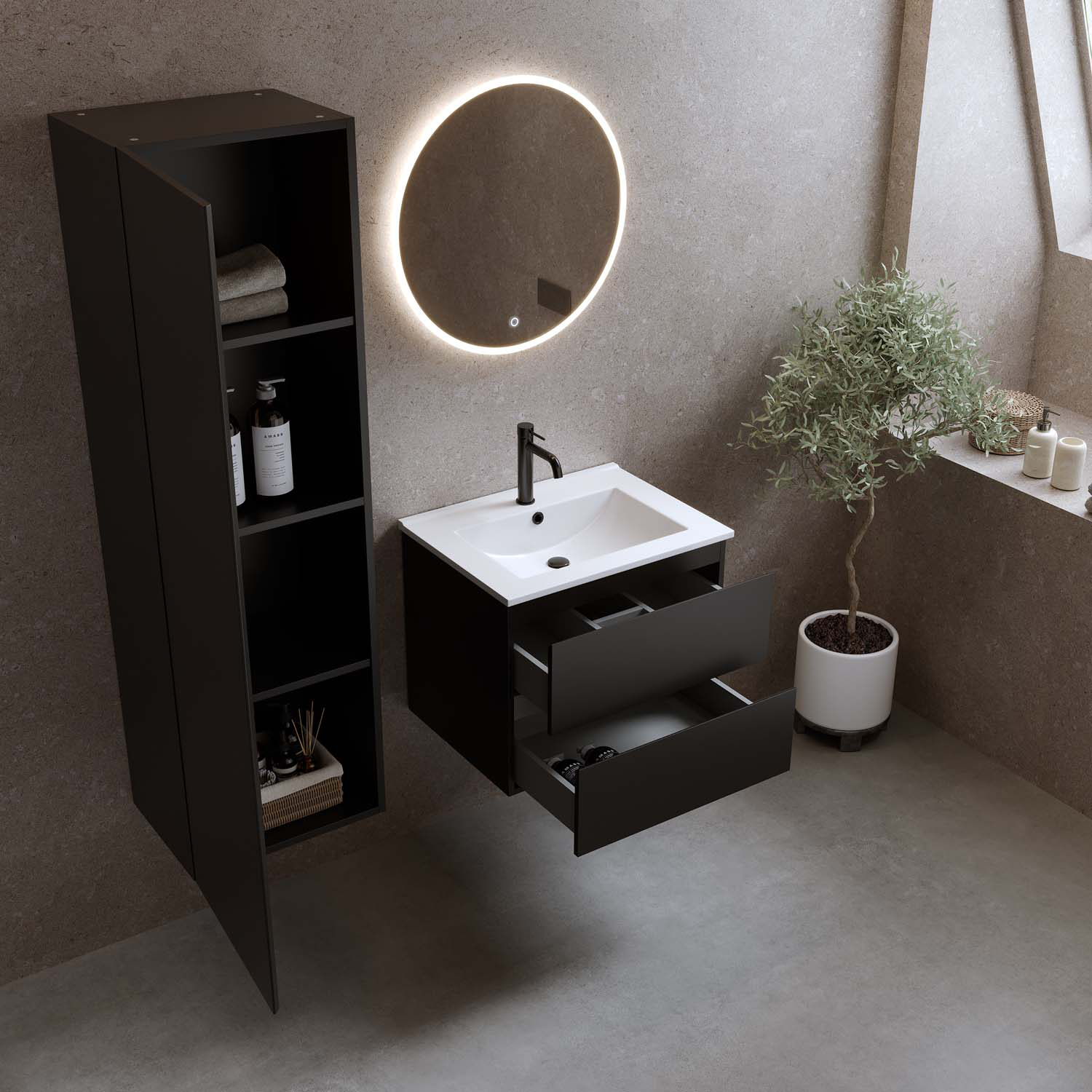 Tvättställsskåp Bathlife Eufori med Tvättställ