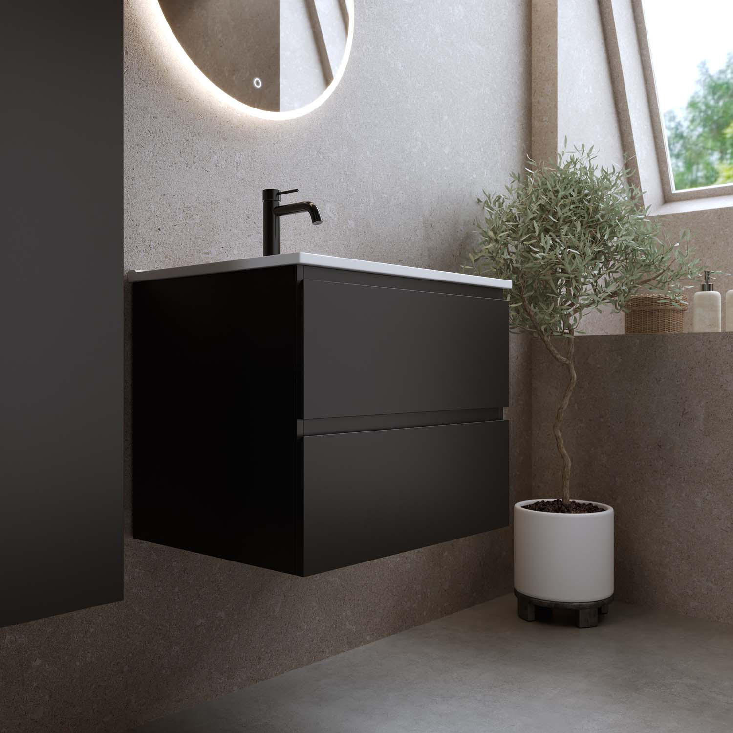 Tvättställsskåp Bathlife Eufori med Tvättställ