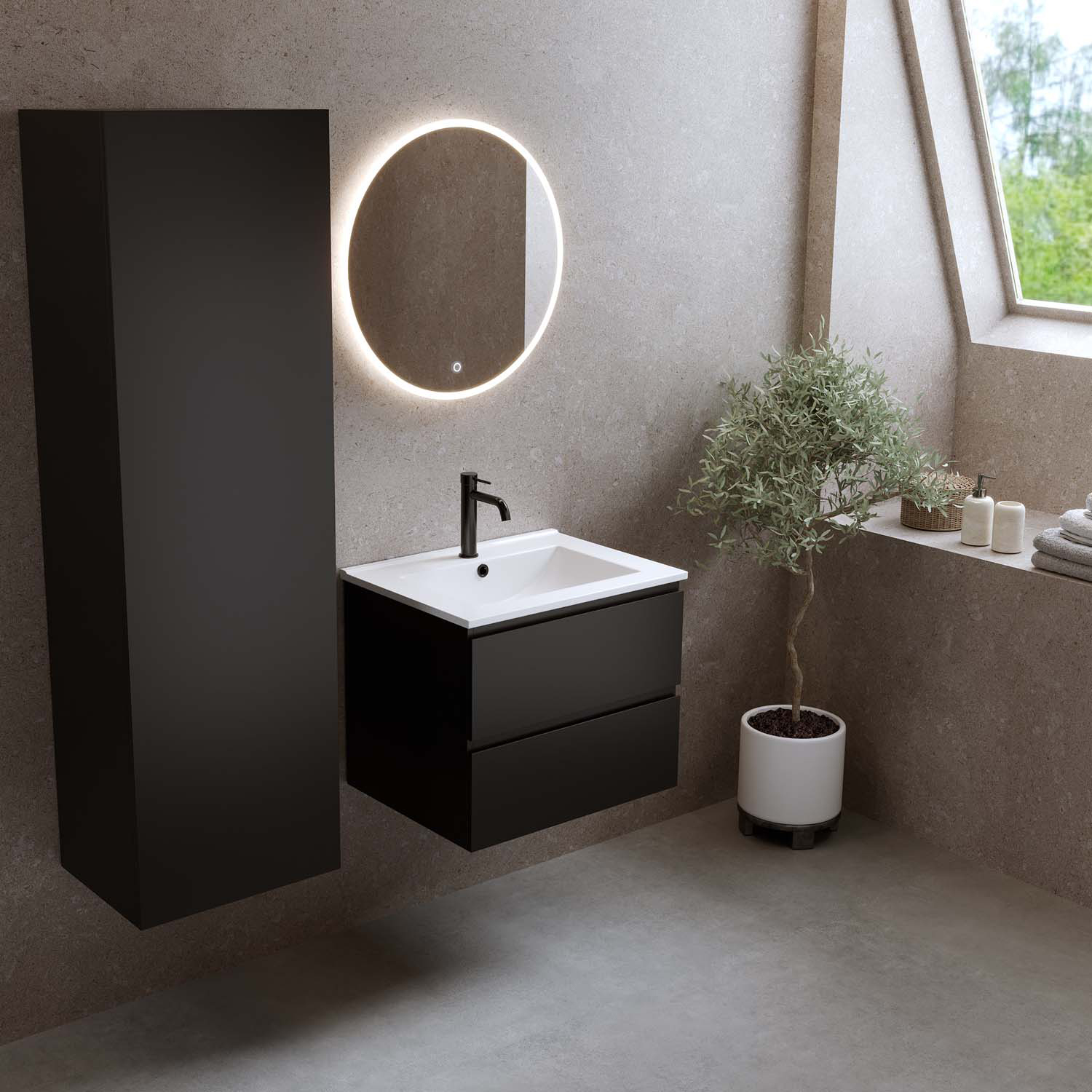 Tvättställsskåp Bathlife Eufori med Tvättställ