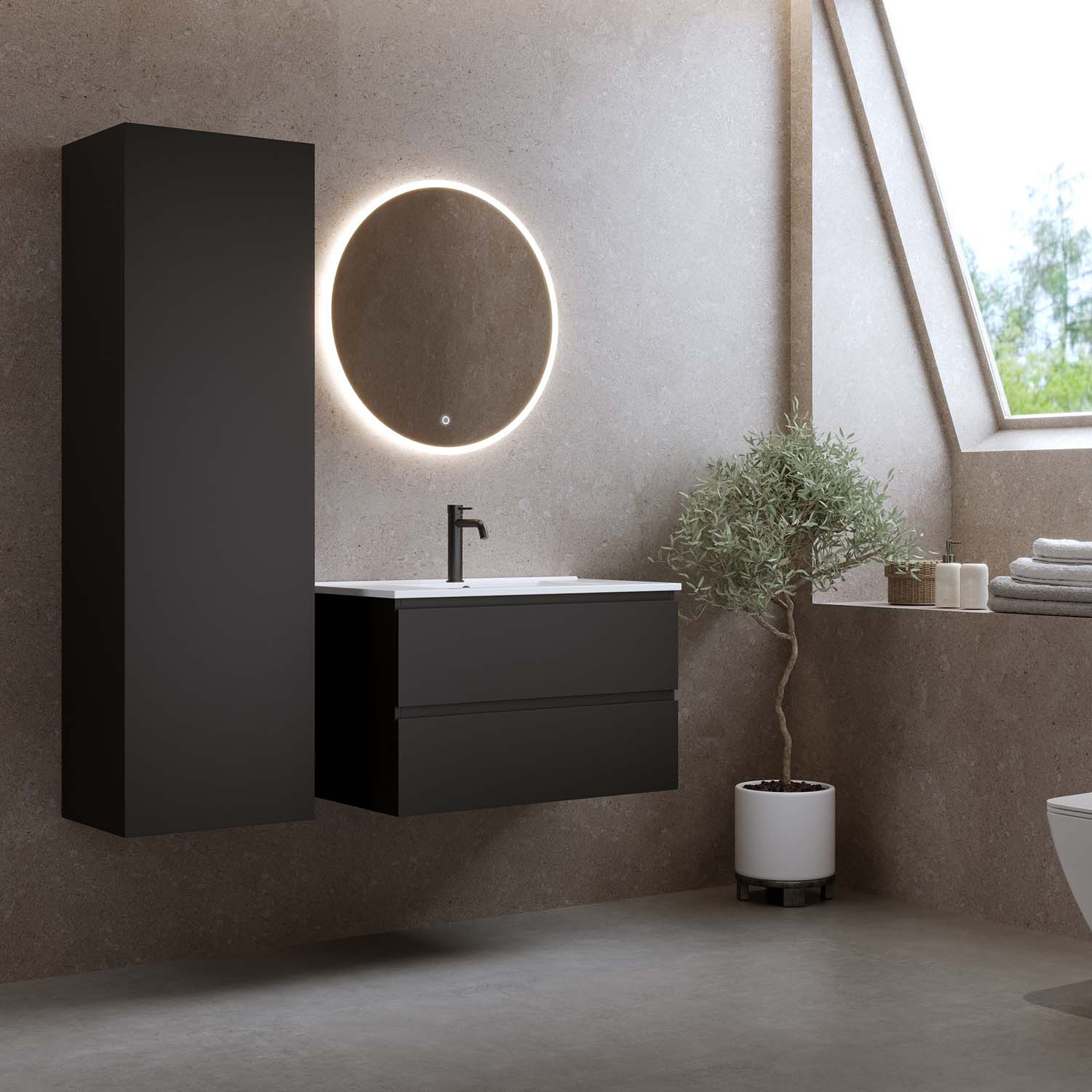 Tvättställsskåp Bathlife Eufori med Tvättställ