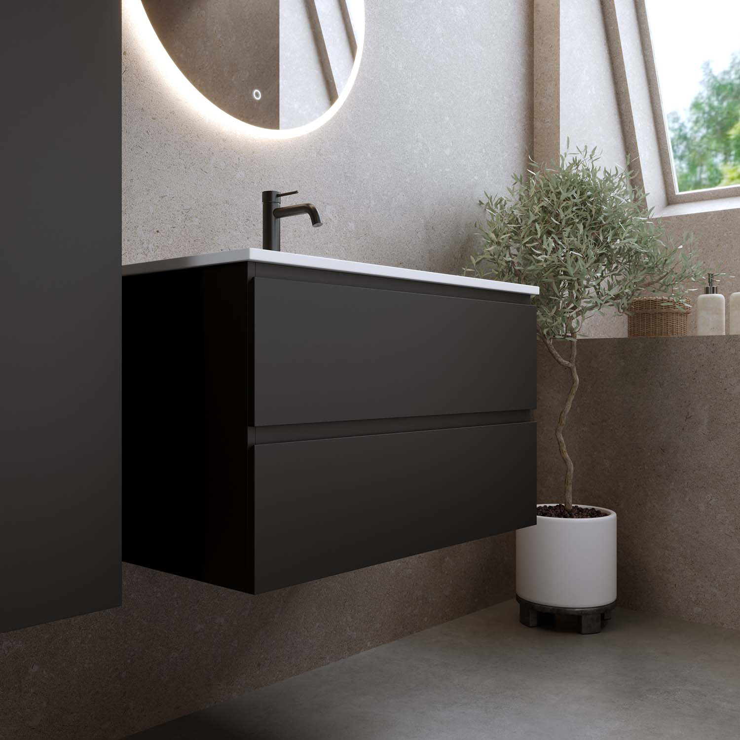 Tvättställsskåp Bathlife Eufori med Tvättställ