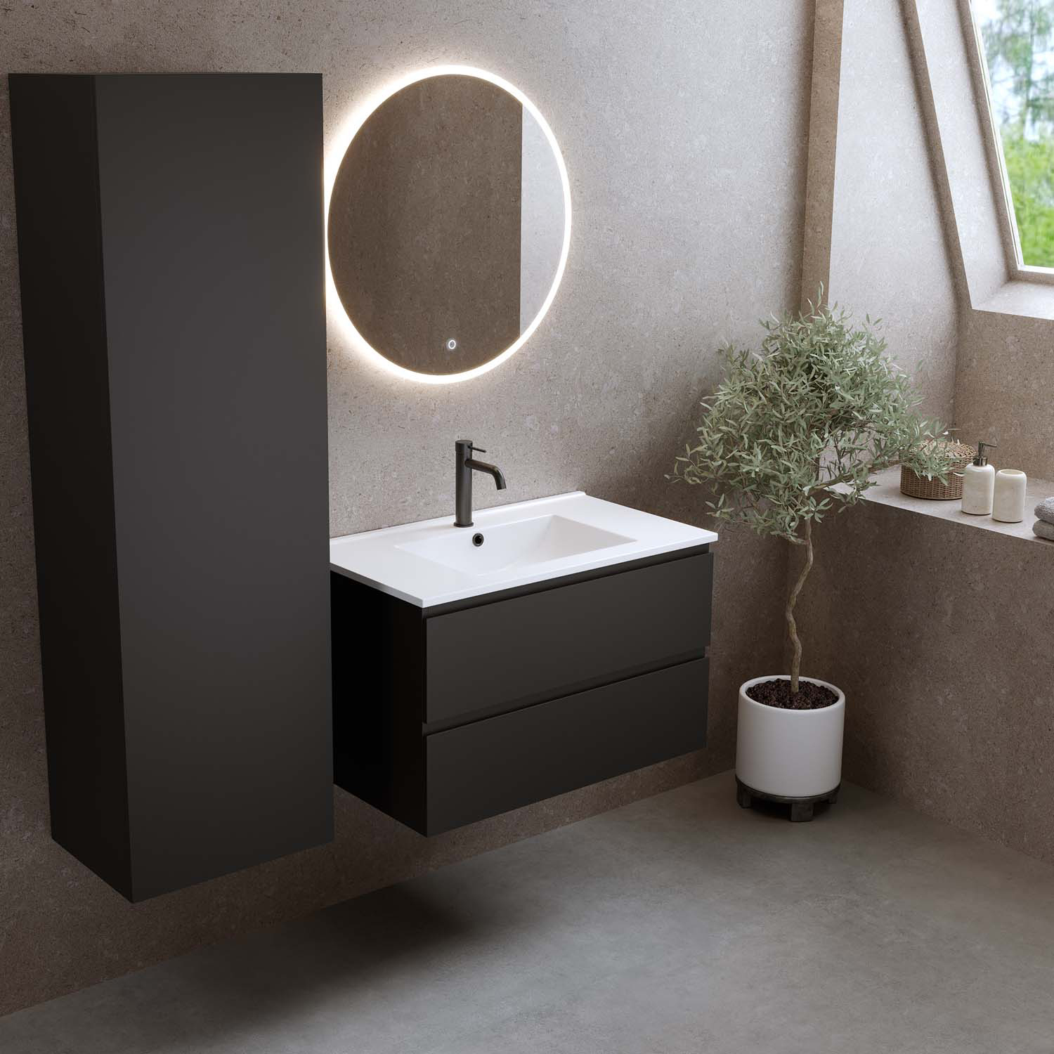 Tvättställsskåp Bathlife Eufori med Tvättställ