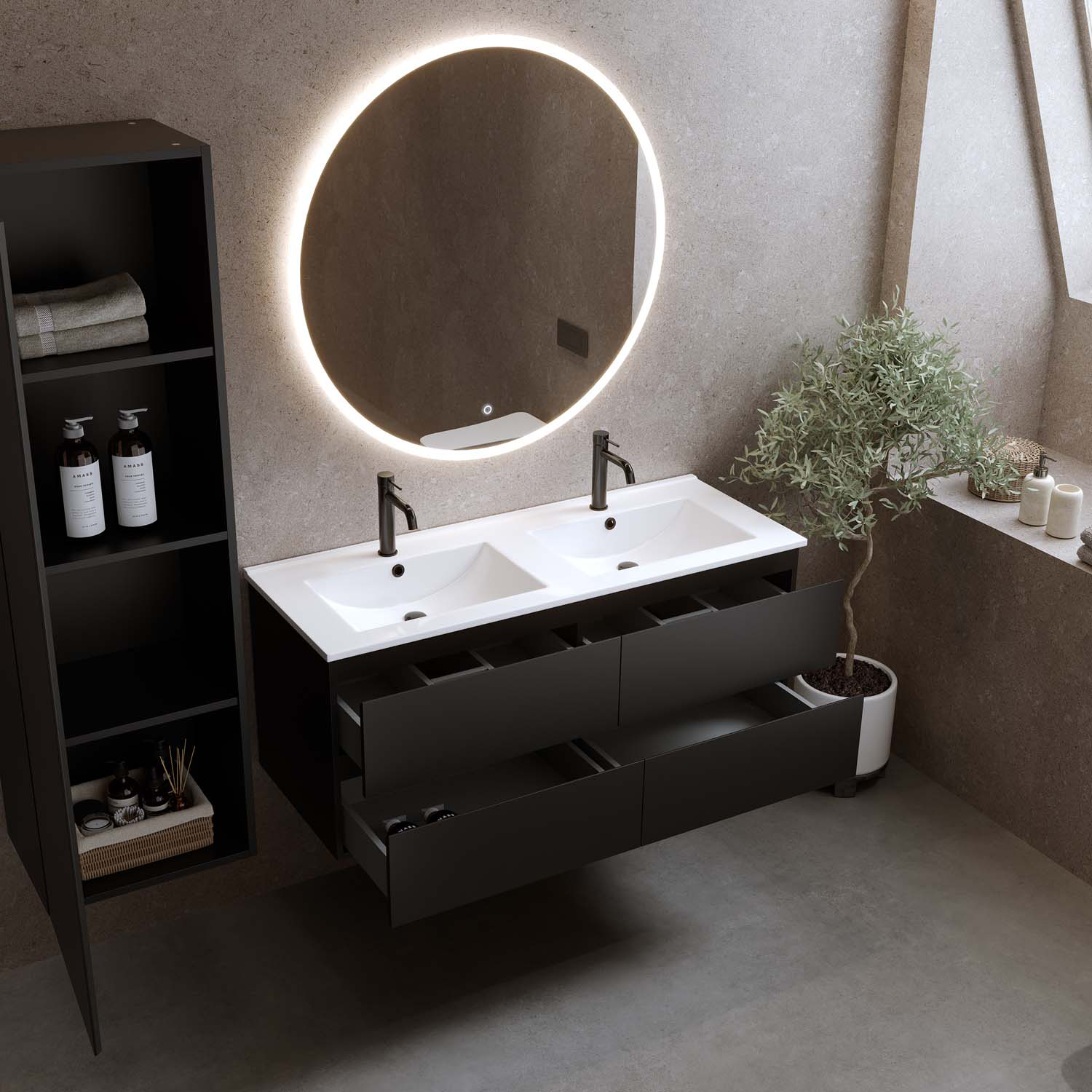 Tvättställsskåp Bathlife Eufori med Tvättställ