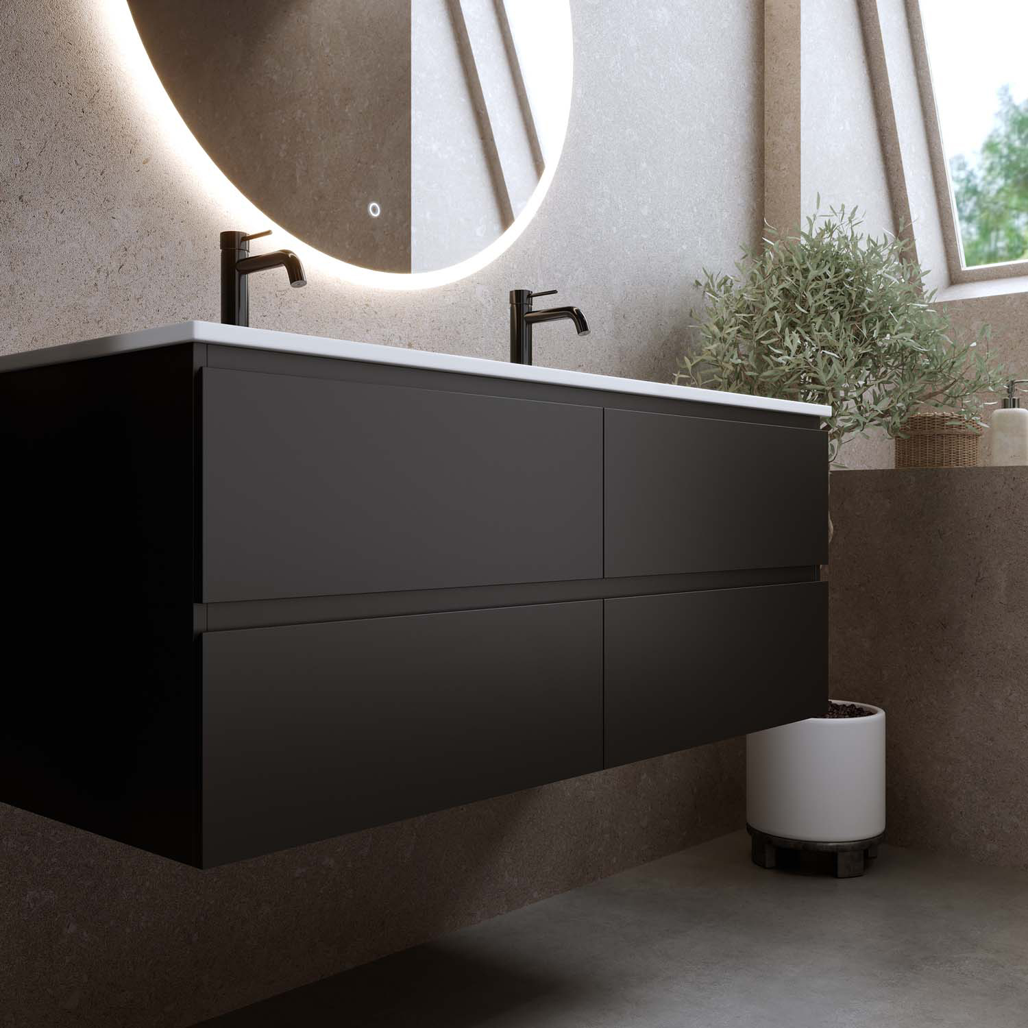 Tvättställsskåp Bathlife Eufori med Tvättställ