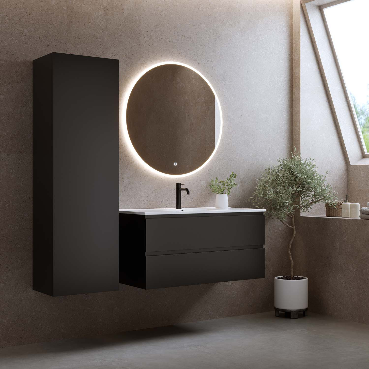 Tvättställsskåp Bathlife Eufori med Tvättställ