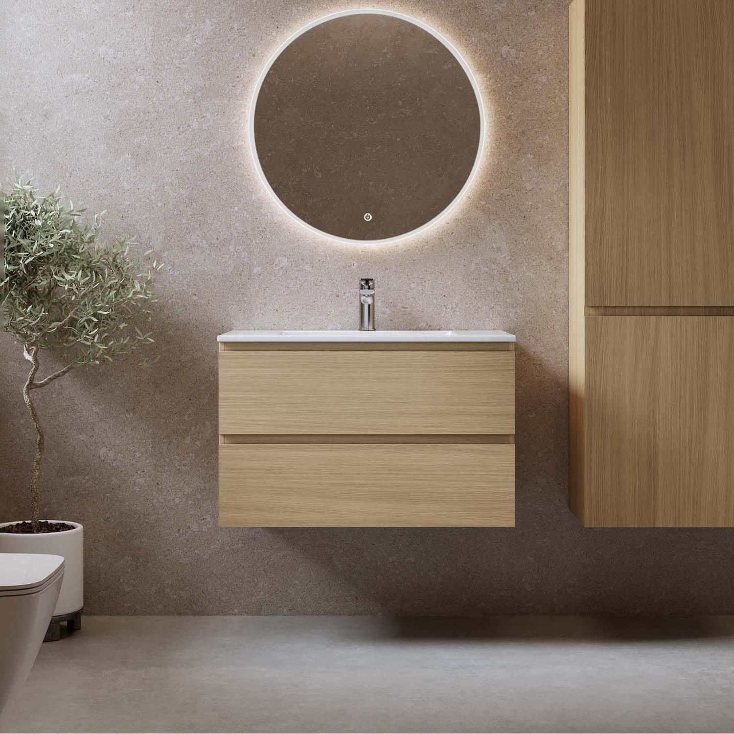 Tvättställsskåp Bathlife Eufori med Tvättställ och Spegel Skina | badrum - badrumsmobler - tvattstallsskap-och-kommod | KakelKungen