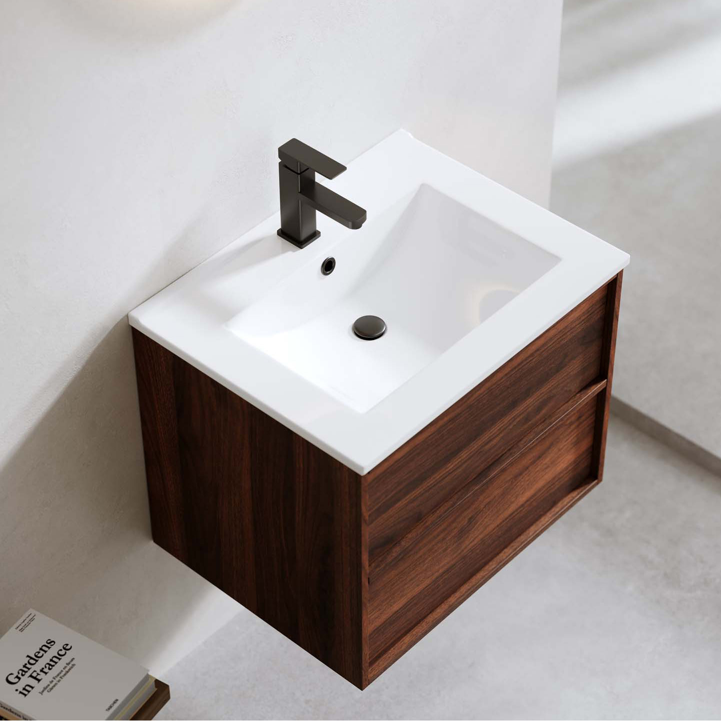 Tvättställsskåp Bathlife Charm med Tvättställ och Spegel Skina