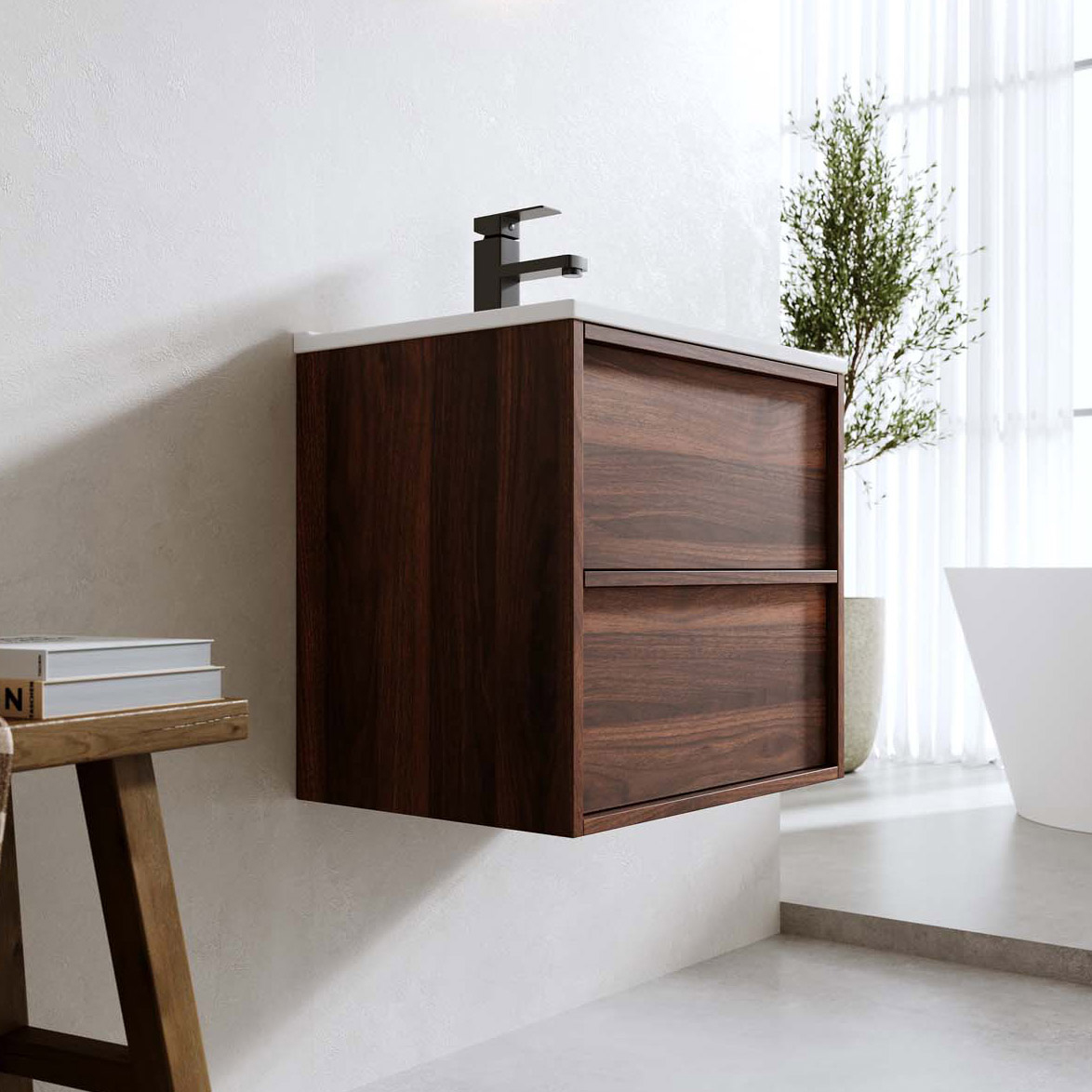 Tvättställsskåp Bathlife Charm med Tvättställ och Spegel Skina