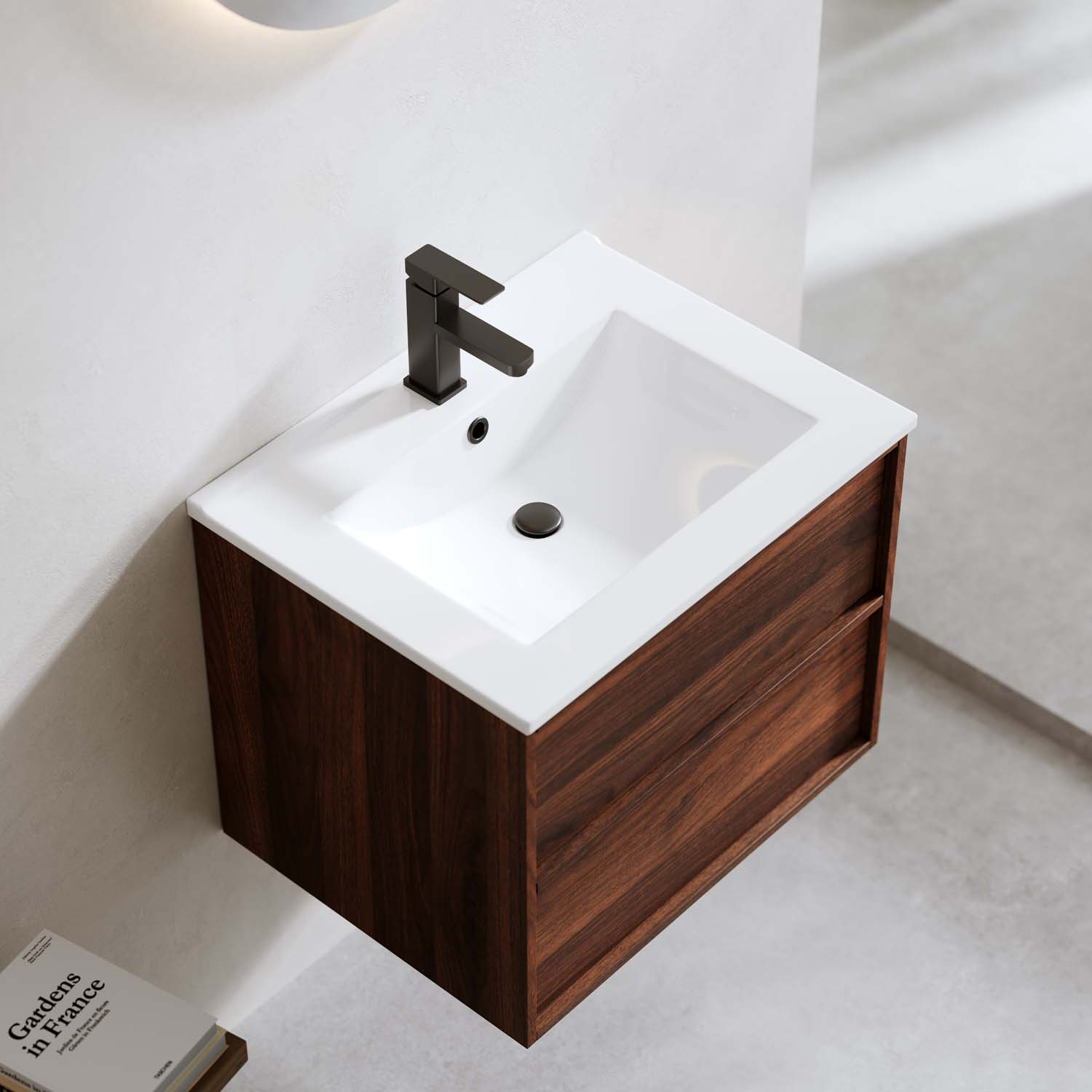 Tvättställsskåp Bathlife Charm med Tvättställ och Spegel Skina