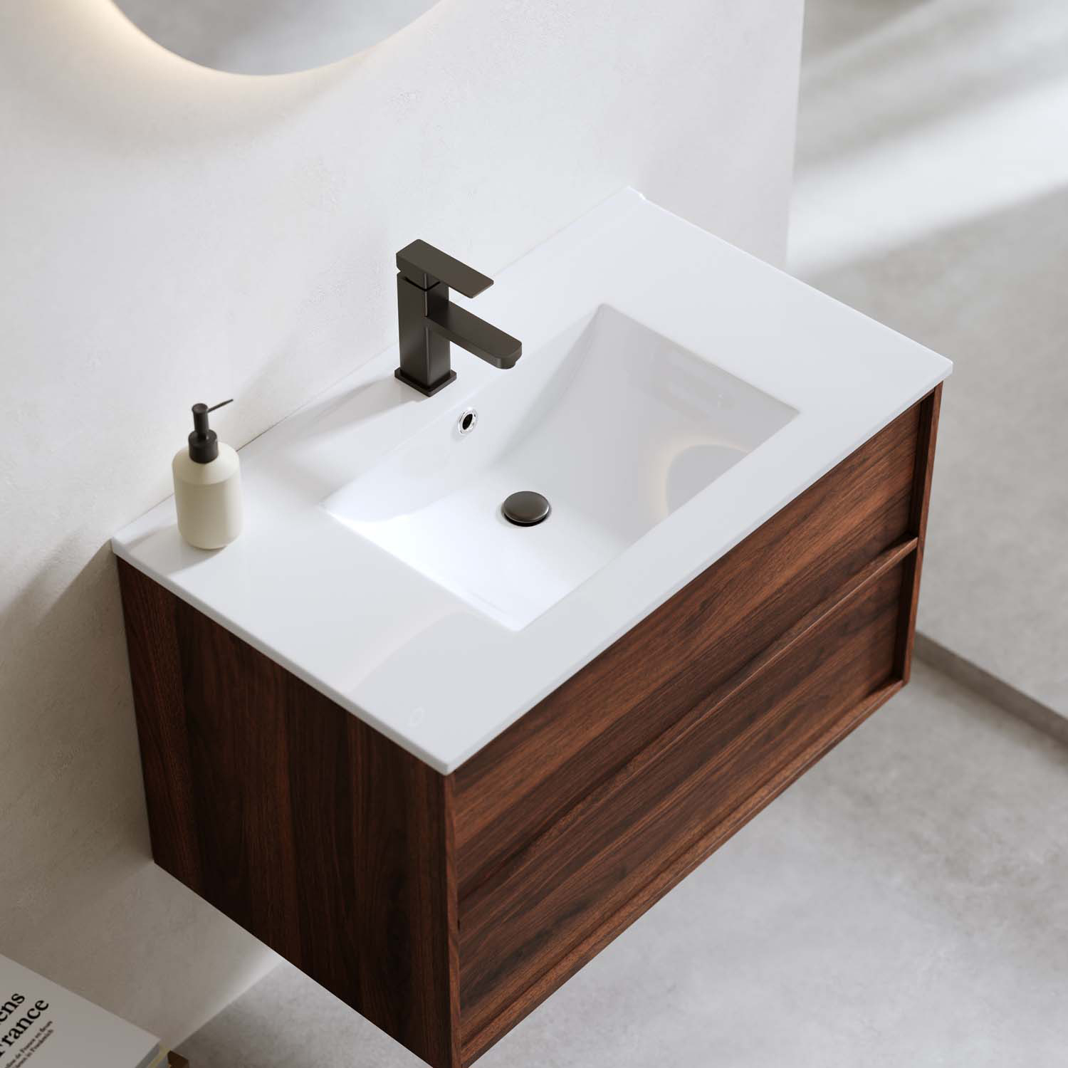 Tvättställsskåp Bathlife Charm med Tvättställ och Spegel Skina