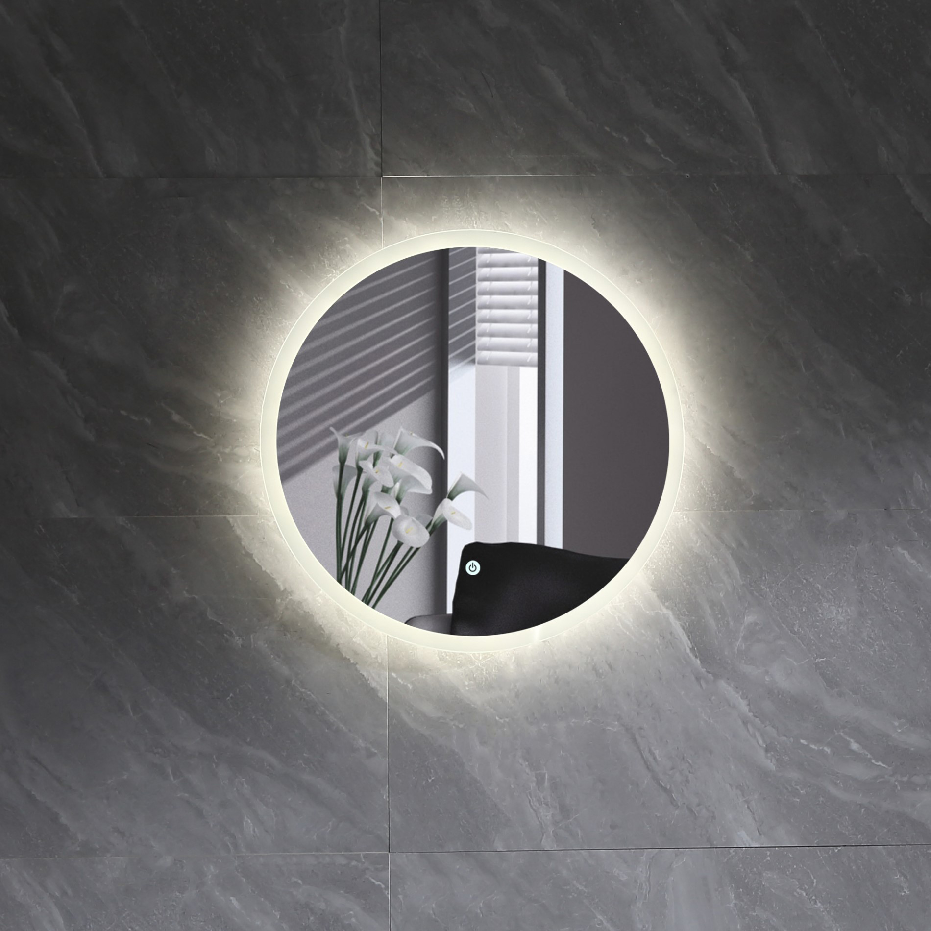 Tvättställsskåp Bathlife Charm med Tvättställ och Spegel Skina