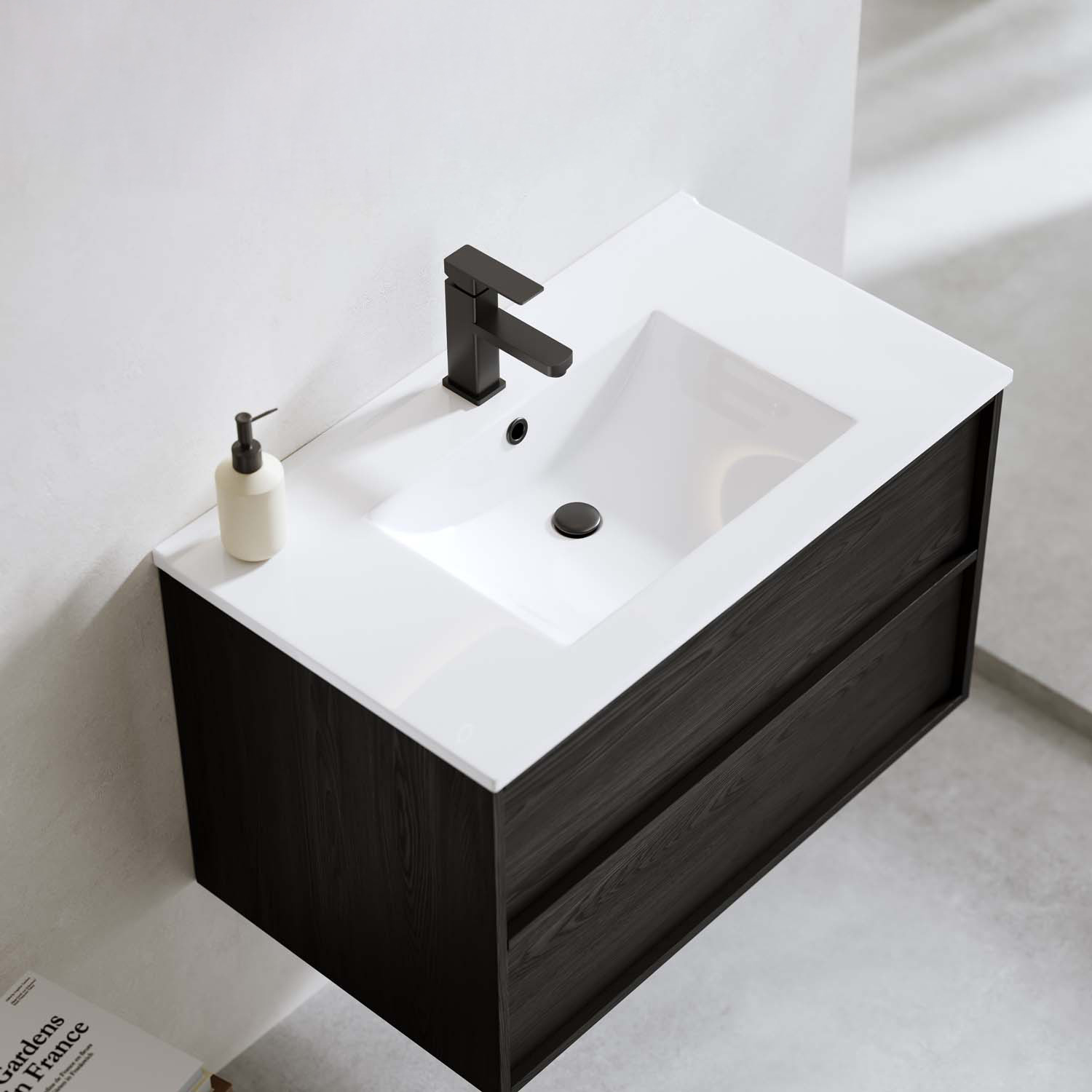 Tvättställsskåp Bathlife Charm med Tvättställ och Spegel Skina