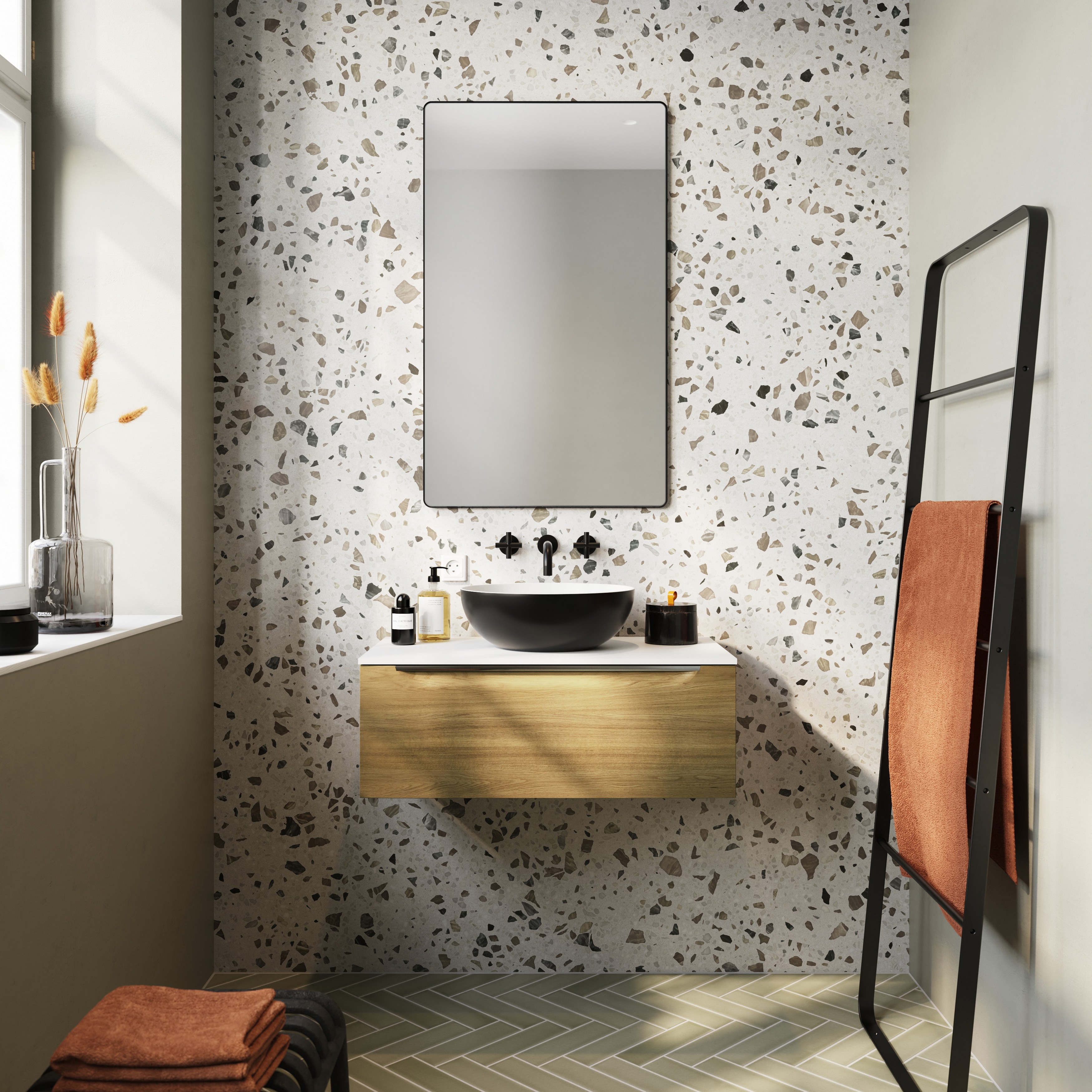 Servantskap Linn Bad Mari 80 cm 1 Skuff