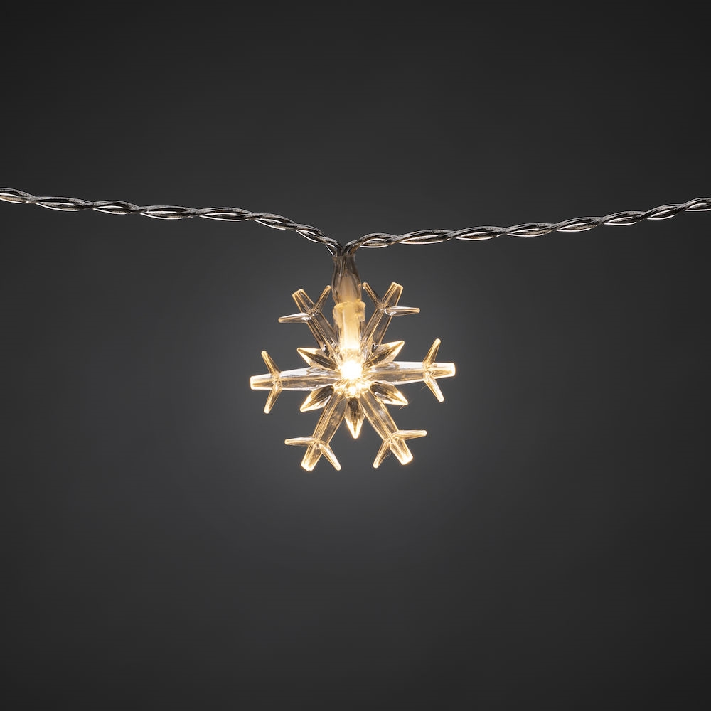 Gardinlyslenke Gnosjö Konstsmide Snøkrystaller LED