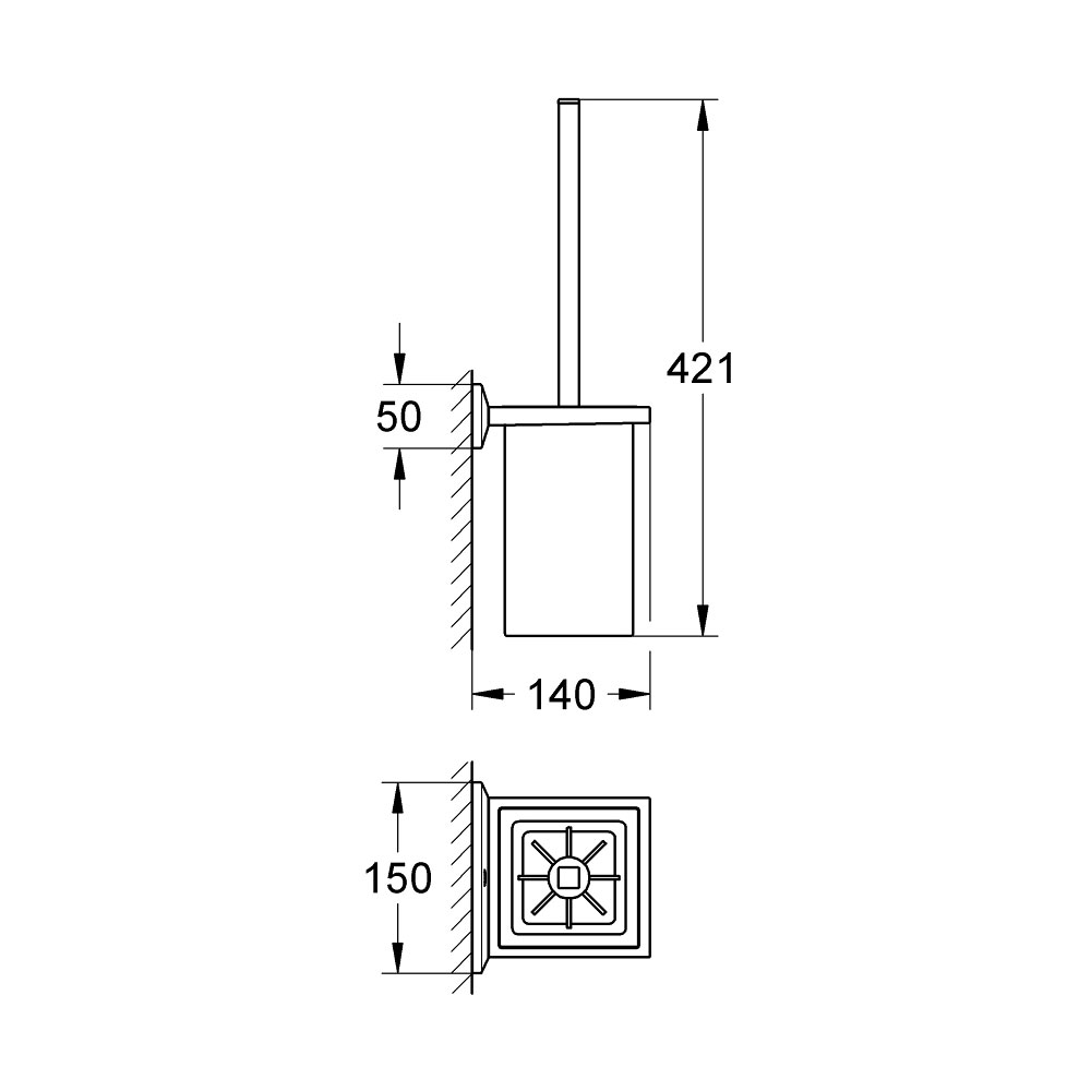 Toalettborste Grohe Allure Brilliant 40500 med Hållare