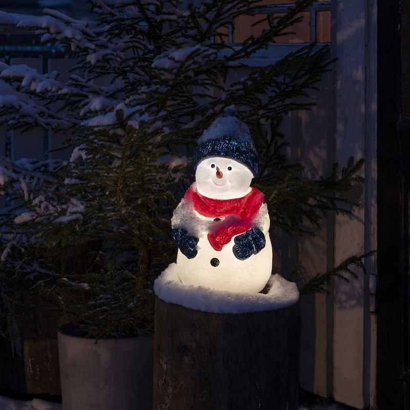 Dekorasjonsfigur Gnosjö Konstsmide Snømann LED