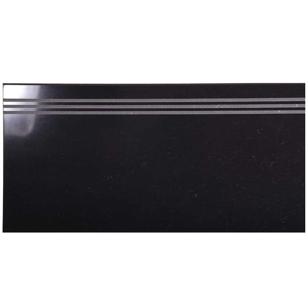 Klinker Arredo Fojs Collection Black Glossy 30×60 cm Trappsteg/Trappnos