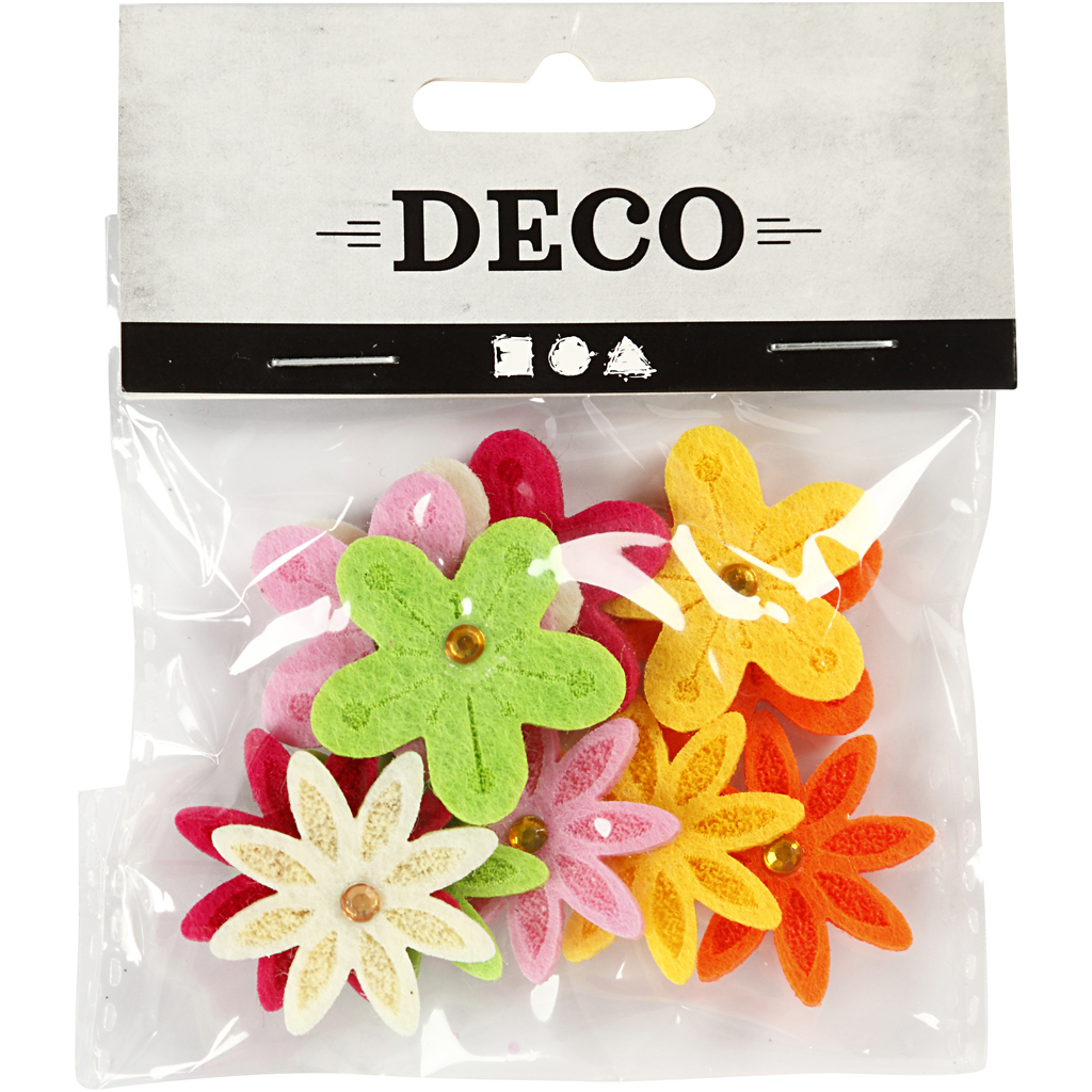 Filtblomster Creativ Company med Rhinsten 12 st/1 Pk