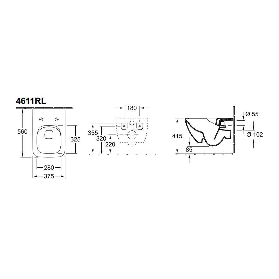 Vägghängd Toalettstol Villeroy & Boch Venticello