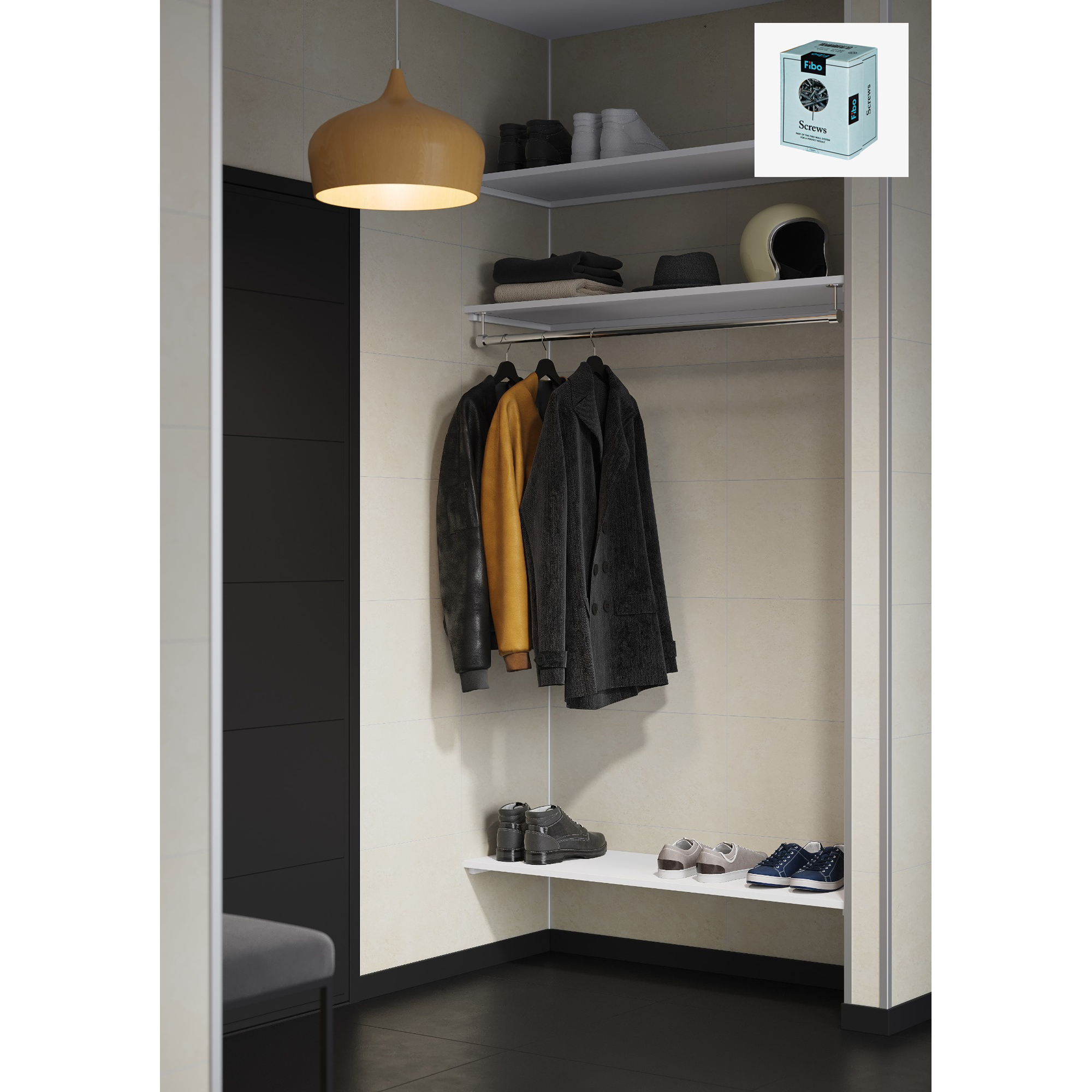 Baderomspanel Fibo 5342 M63 EM Sahara med Monteringsskruer