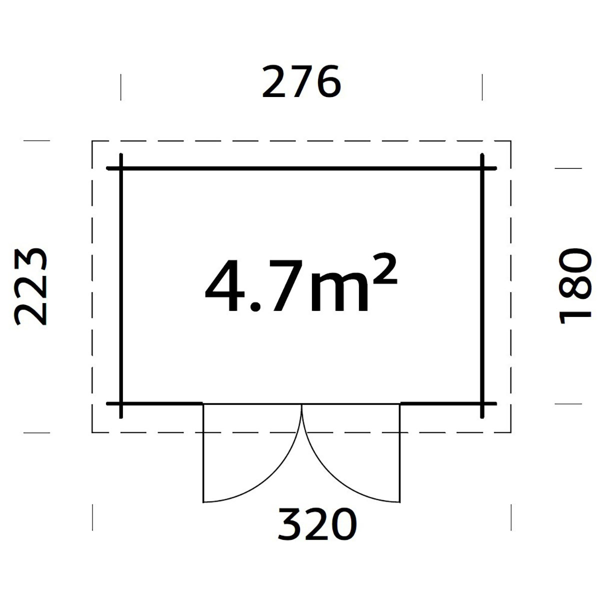 Hytte Palmako Alice 5,0 m2 (inv. 4,7 m2)