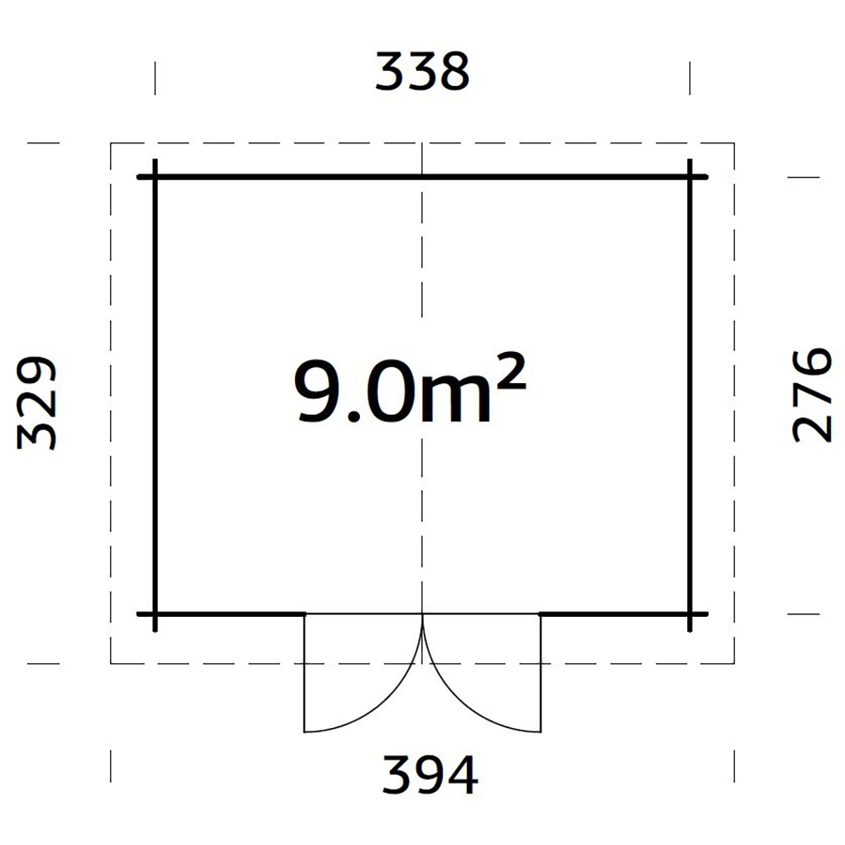 Hytte Palmako Alice 9,3 m2 (inv. 9,0 m2)